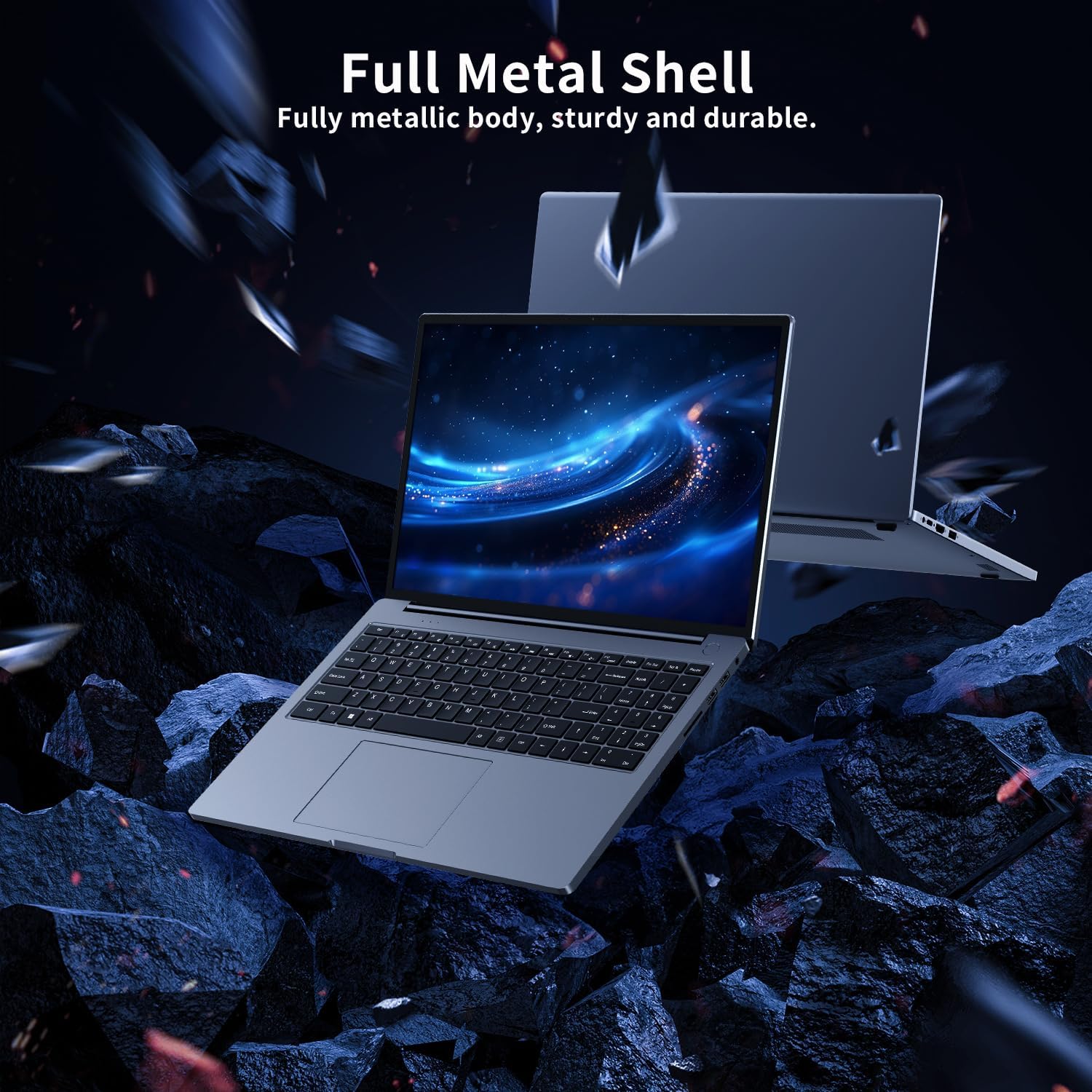 Computer portatile da 16 pollici con processore N95 (fino a 3,4 GHz), SSD DDR4 da 512 GB da 16 GB, FHD 1920x1200P, funzione completa di tipo C, guscio completamente in metallo, lettore di impronte digitali, angolo aperto 180°, Wi-Fi 5G, BT4.2