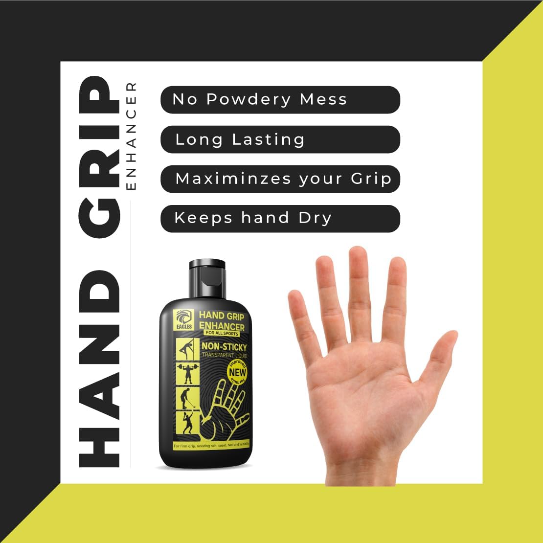 EAGLES Ultimate Grip Enhancer Repels Sweat to Keep Hands Dry - Transparent Non-Sticky Anti-Slip Grip Solution for Pole Dancing Tennis Golf Pickleball Badminton and More · v3
