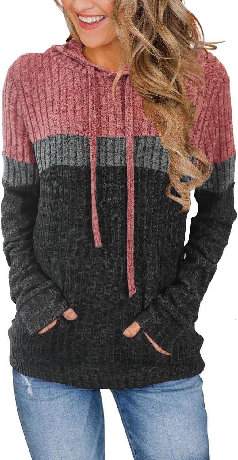 Kadın Kazak Sonbahar Üstleri Uzun Kollu Kapüşonlu Bayan Sweatshirtler Kazak Bluzlar Gevşek Günlük Moda Giysiler