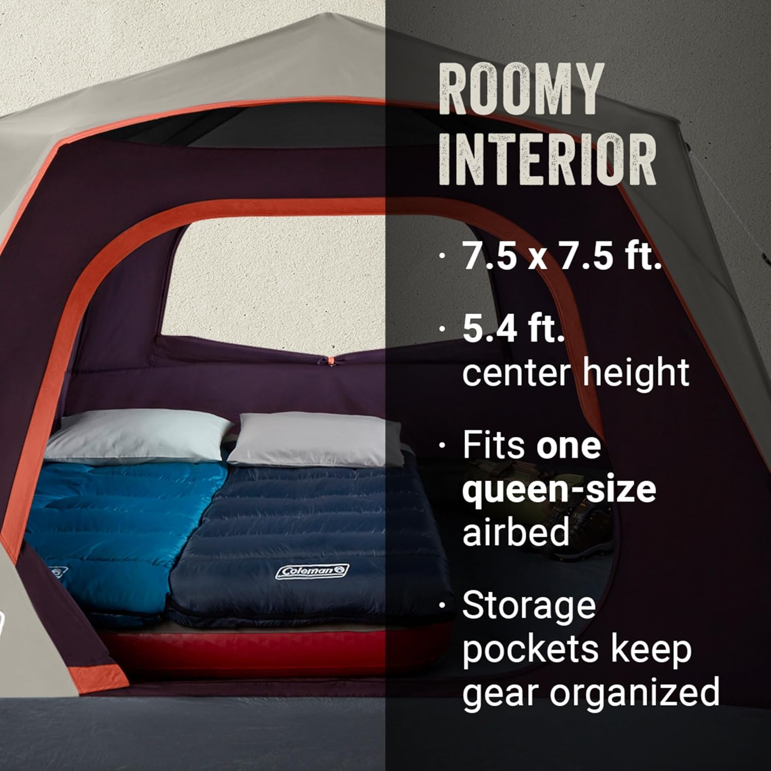 Coleman Skylodge Instant Tent, Zelt für 4/6/8 Personen in etwa 1 Minute aufgebaut, wetterfestes Zelt mit vormontierten Stangen, Tragetasche, hergestellt aus PFAS-freien Materialien