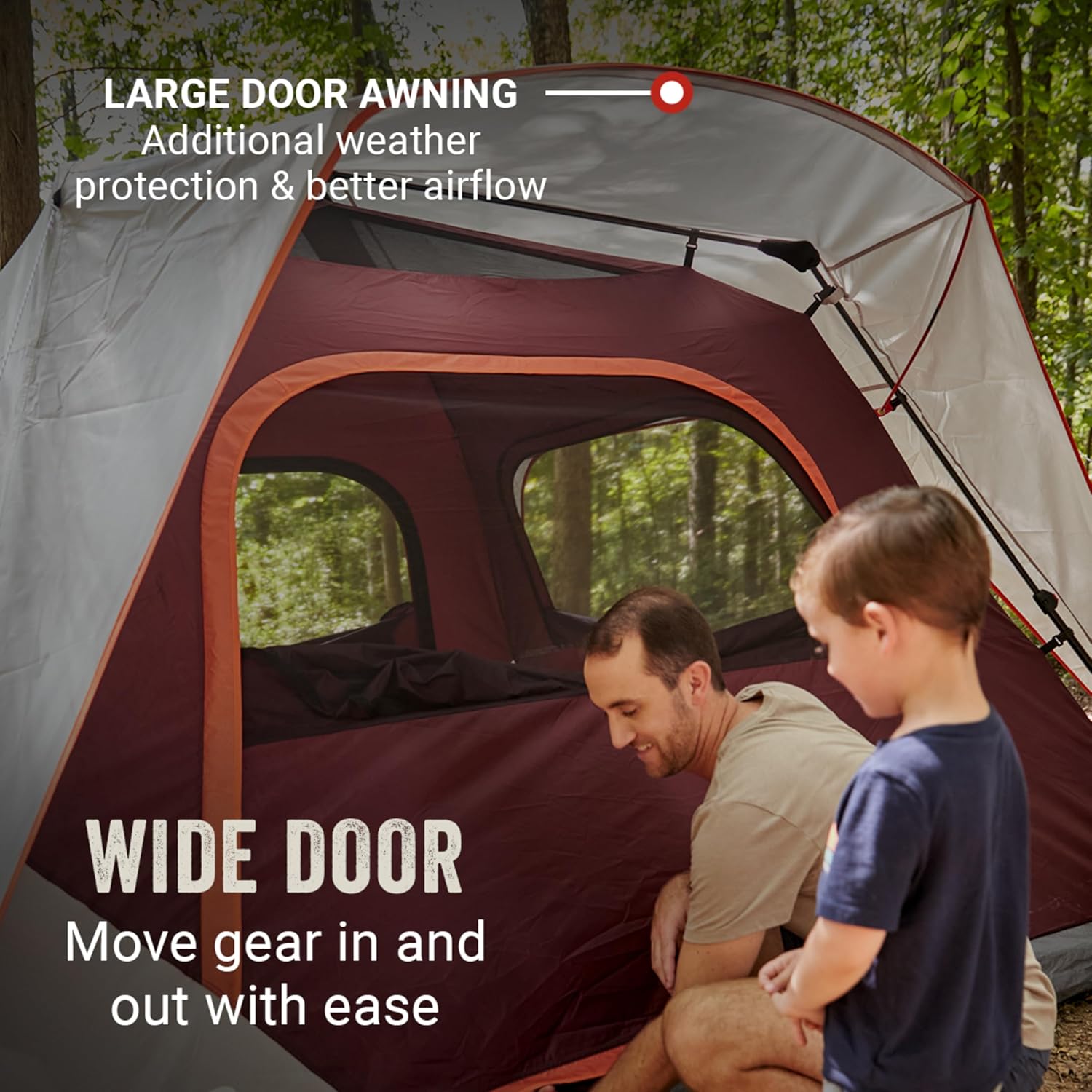 Coleman Skylodge Instant Tent, Zelt für 4/6/8 Personen in etwa 1 Minute aufgebaut, wetterfestes Zelt mit vormontierten Stangen, Tragetasche, hergestellt aus PFAS-freien Materialien
