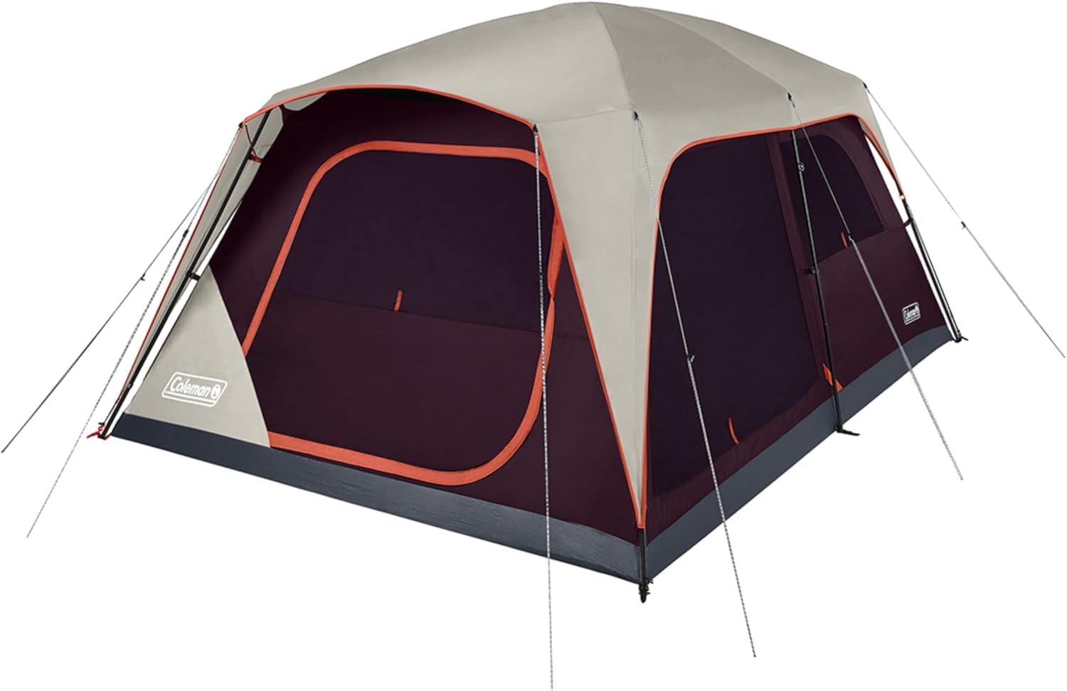 Coleman Skylodge 10-Person Family Tent, Weatherproof XL Tent with Rainfly  Room Divider, Fits 4 Queen-Sized Airbeds, Made of PFAS-Free Materials