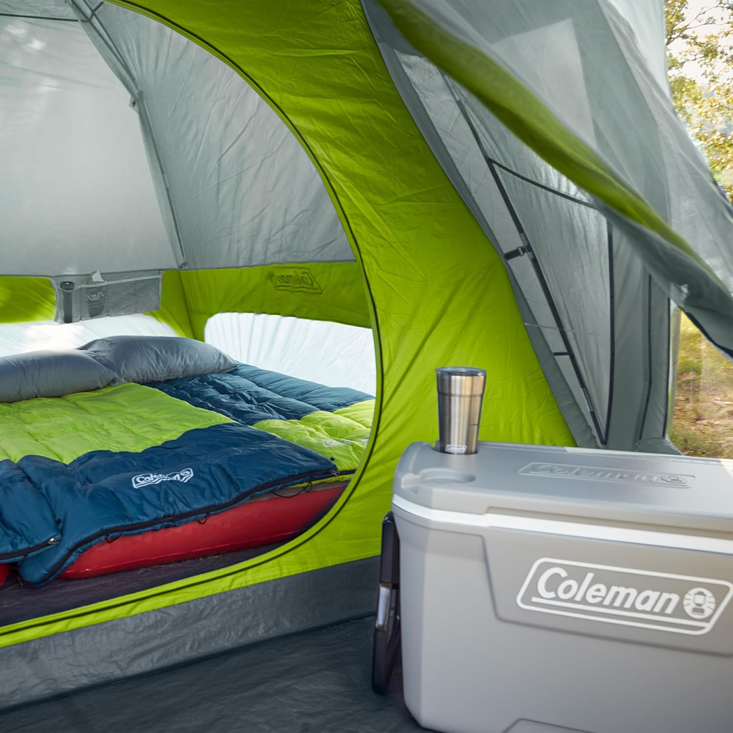 Coleman Skydome Tent with Screen Room  5-Minute Setup, Weatherproof 4/6/8 Person Tent with Screened Porch, Included Rainfly amp; Carry Bag, Made of PFAS-Free Materials · v5