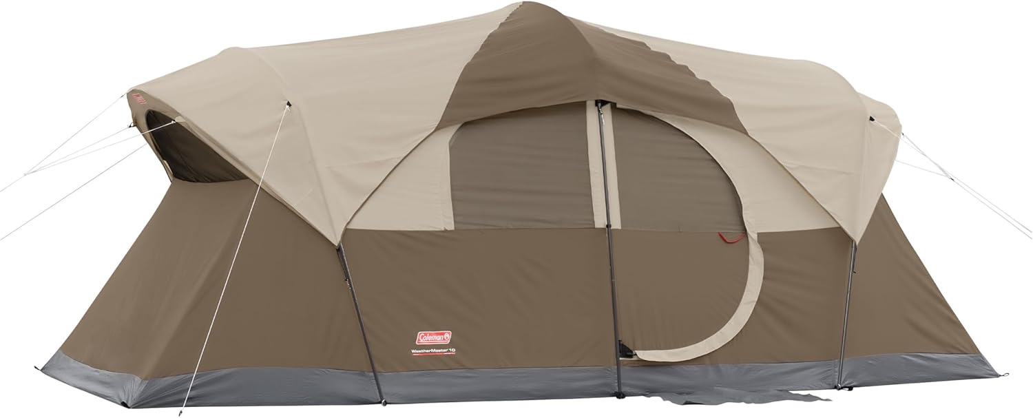 Coleman WeatherMaster 10-Person Tent, Weatherproof Tent with Rainfly  Room Divider, Spacious Family Tent with Carry Bag · v5