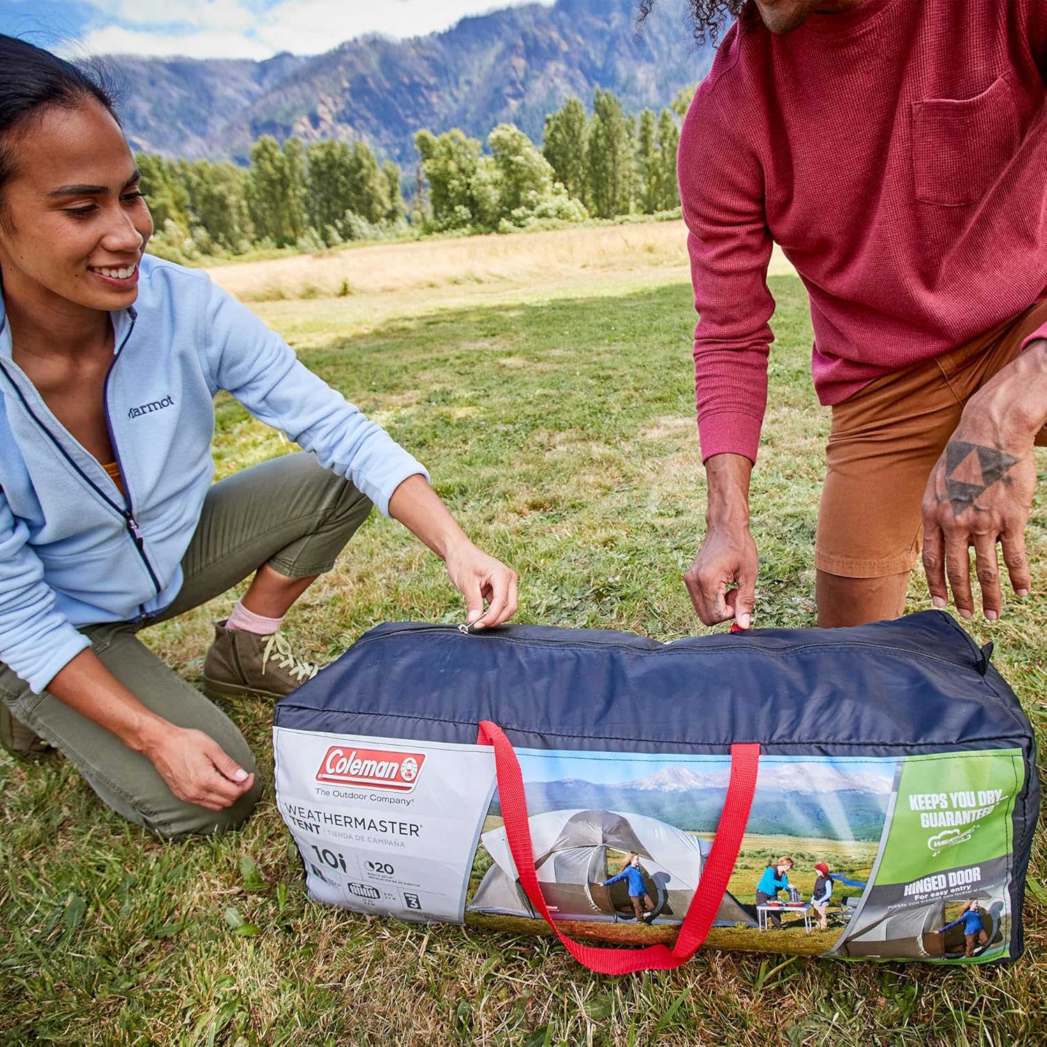 Coleman WeatherMaster 10-Person Tent, Weatherproof Tent with Rainfly  Room Divider, Spacious Family Tent with Carry Bag · v5