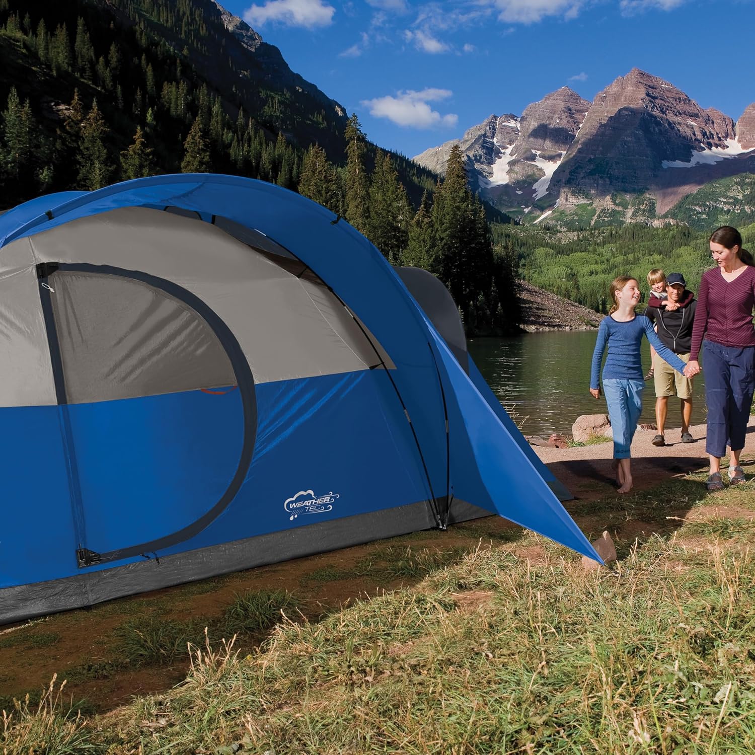 เต็นท์สำหรับครอบครัว Coleman Montana 8P พร้อมผ้าคลุมกันฝนแบบกันน้ำ กระเป๋าใส่ของแบบขยายได้ เต็นท์ขนาดใหญ่สำหรับเตียงลมขนาดควีนไซส์ 3 เตียง กางเสร็จภายใน 15 นาที