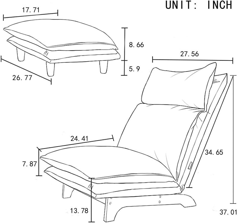 Lazy Sofa Balcony Leisure Chair Bedroom Sofa Chair Foldable Reclining Chair Leisure Single Sofa Chair · v3