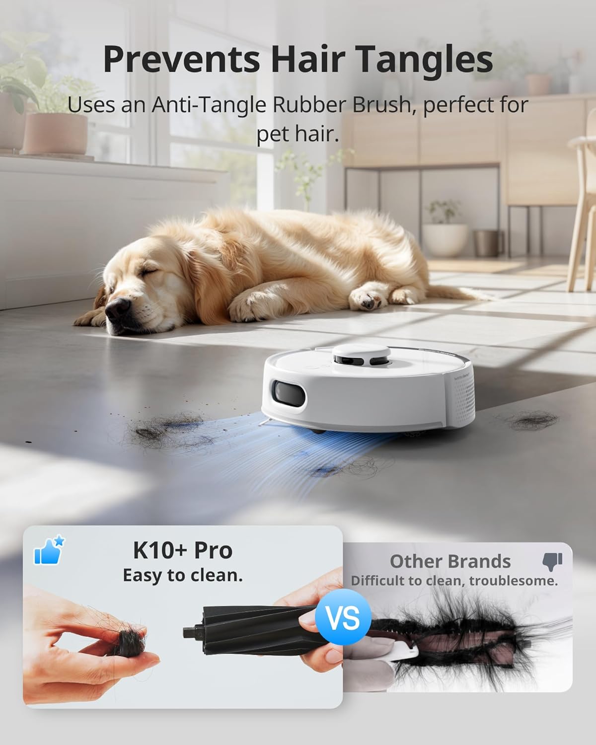 SwitchBot K10 Pro Roboter-Staubsauger, selbstentleerend für 90 Tage, freihändig, superleiser Mini-Roboter-Staubsauger mit hoher Saugkraft, verhindert Haarverheddern, funktioniert mit Matter/Alexa/Siri, 2,4-GHz-WLAN