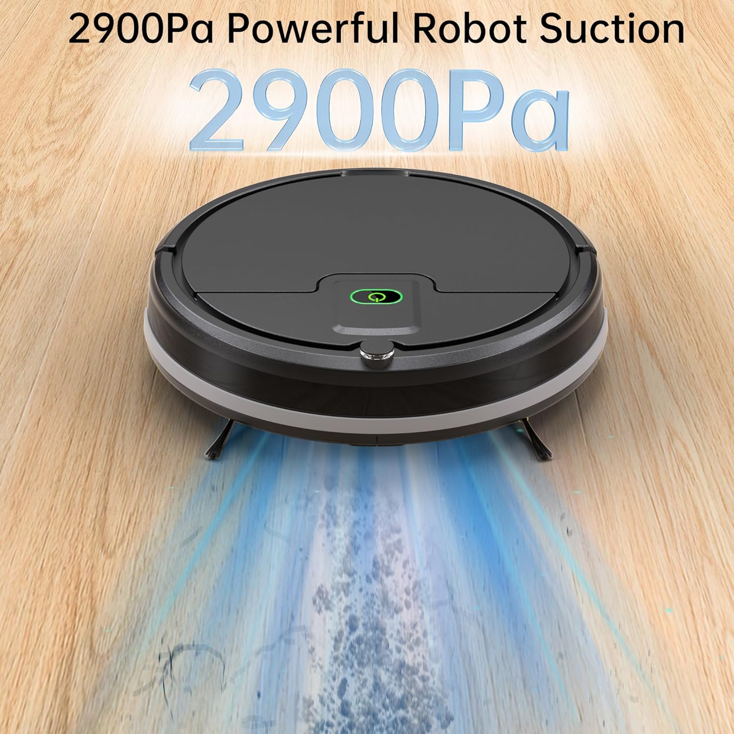 Robot Vacuum Cleaner with 2900Pa Suction Power, Remote Control, 120 Mins Runtime,Self-Charging Robotic Vacuum Cleaner for Low Carpet, Pet Hair, Hard Floors