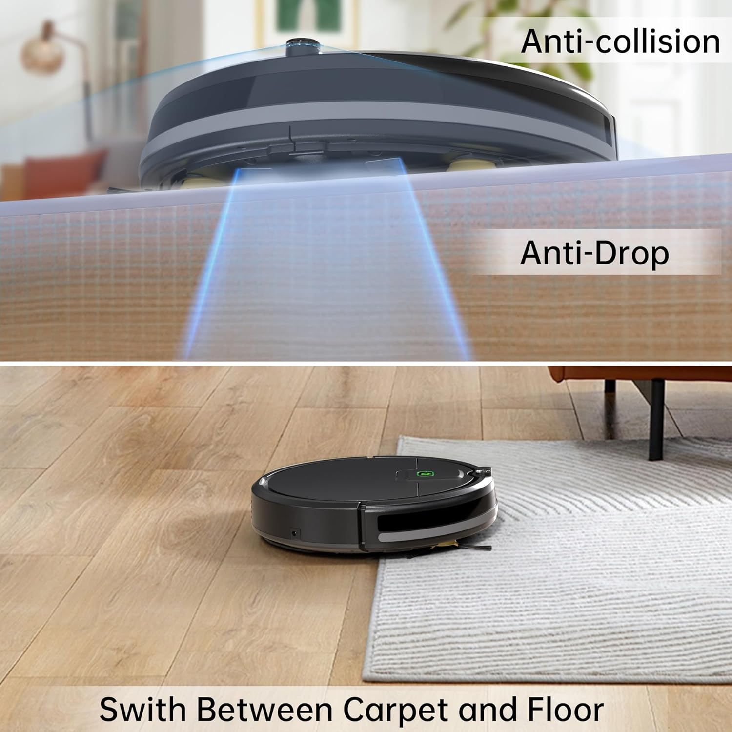 Robot Vacuum Cleaner with 2900Pa Suction Power, Remote Control, 120 Mins Runtime,Self-Charging Robotic Vacuum Cleaner for Low Carpet, Pet Hair, Hard Floors