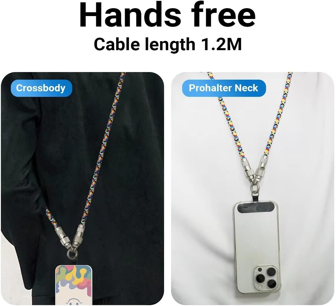 USB-C - USB-C Kablo Cep Telefonu Kordon (2'si 1 arada), USB-C - USB-A Adaptörlü 60W Yüksek Hızlı USB C Şarj Kablosu, Veri Aktarım Kablosu, Çapraz Gövde Kayışı, 4.1ft Cep Telefonu Kordon