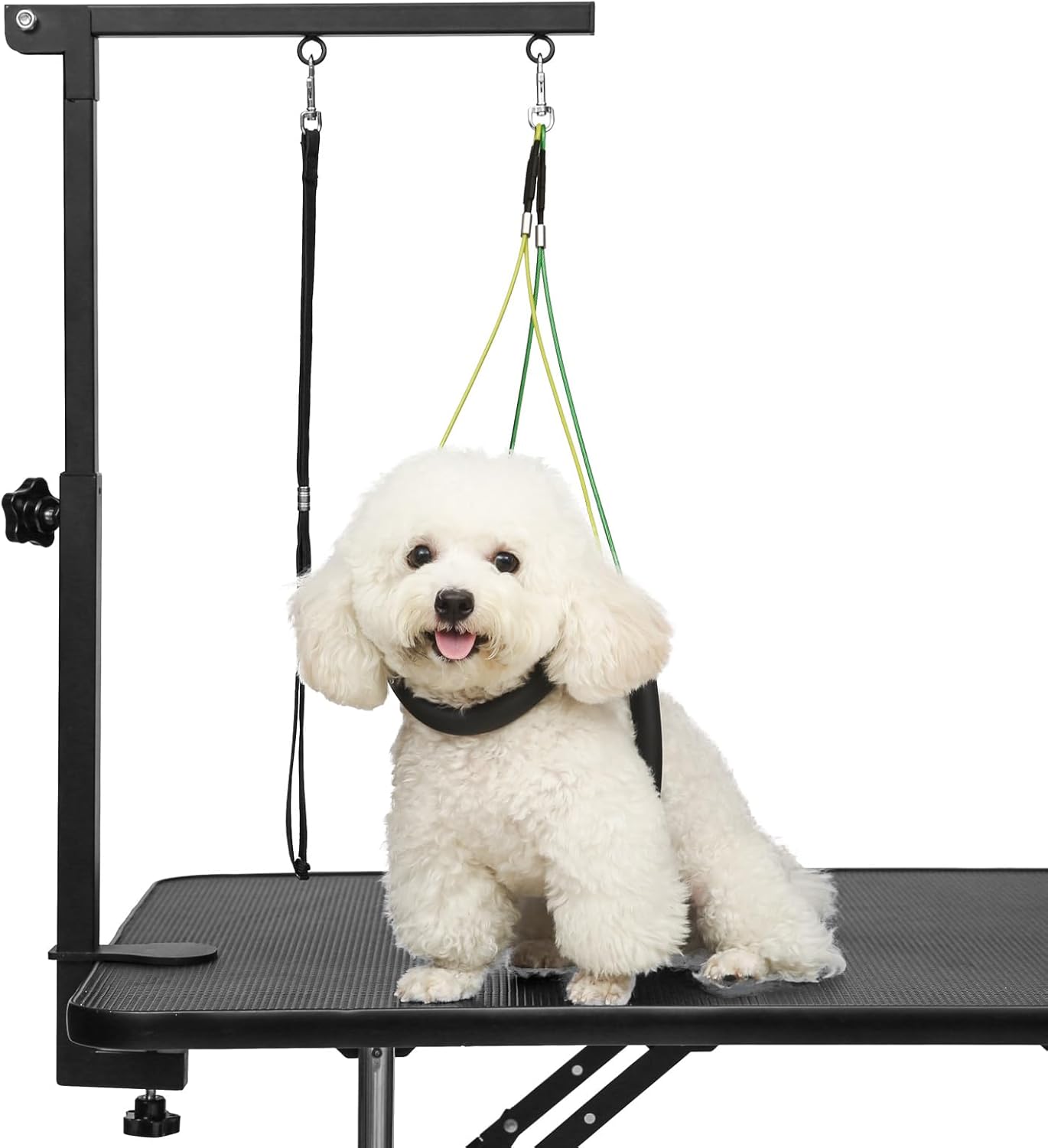 Braccio da toelettatura per cani Breeze Touch con morsetto da 32 pollici, tavolo da toelettatura per cani di piccola taglia a casa pieghevole, supporto per pettorina per cani gatti portatile per tagliare le unghie, asciugare, tagliare capelli