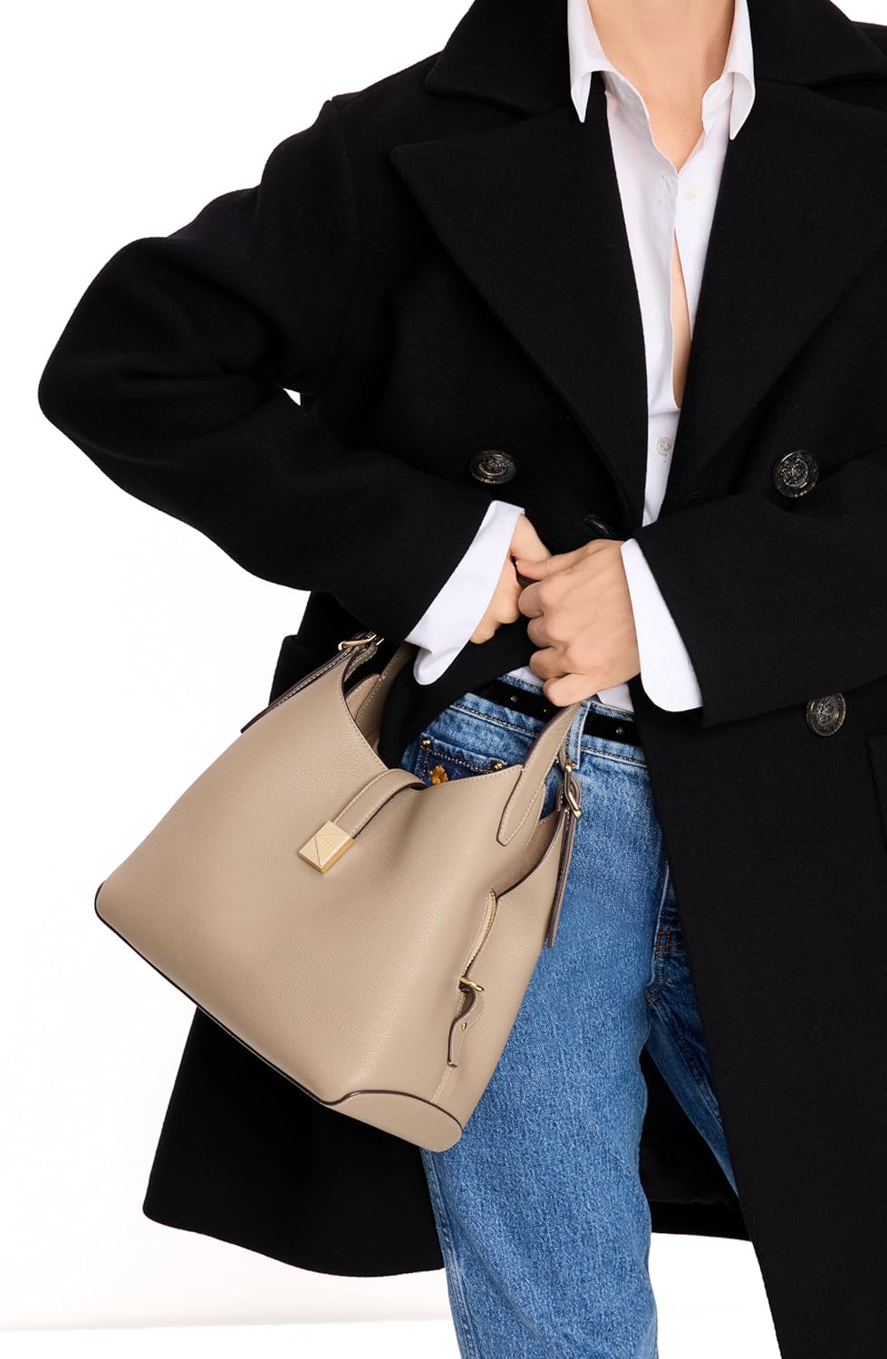 kate spade new york Womens Deco Pebbled Leather Medium Crossbody Tote · v5