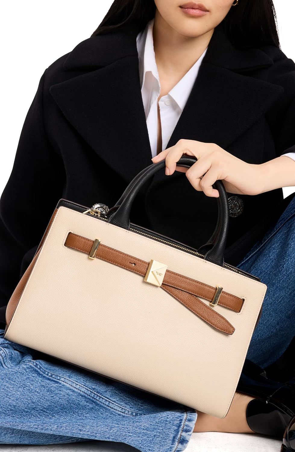 kate spade new york Deco Pebbled Leather Medium Satchel · v2