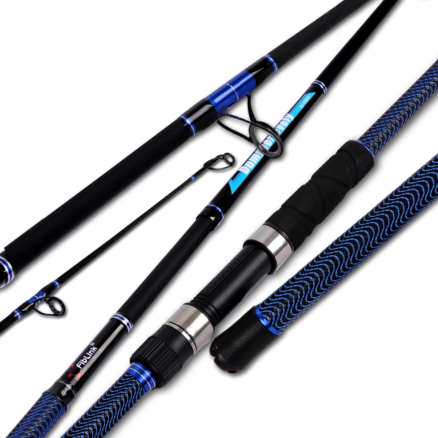 คันเบ็ดตกปลาแบบ Surf คันเบ็ดคาร์บอนแบบ Surf Spinning Rod พกพาสะดวกสำหรับตกปลาทะเลและชายหาด คันเบ็ดตกปลาแบบ Surf สีน้ำเงินพร้อมด้ามจับ SuperPolymer ขนาด 86/10'/12'/15'