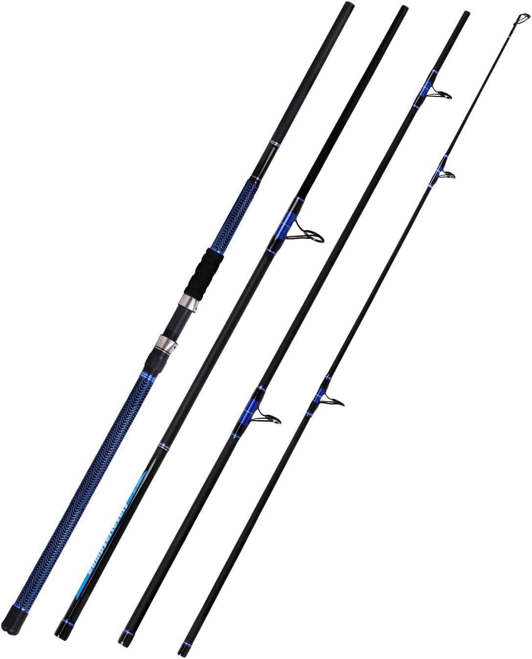 คันเบ็ดตกปลาแบบ Surf คันเบ็ดคาร์บอนแบบ Surf Spinning Rod พกพาสะดวกสำหรับตกปลาทะเลและชายหาด คันเบ็ดตกปลาแบบ Surf สีน้ำเงินพร้อมด้ามจับ SuperPolymer ขนาด 86/10'/12'/15'