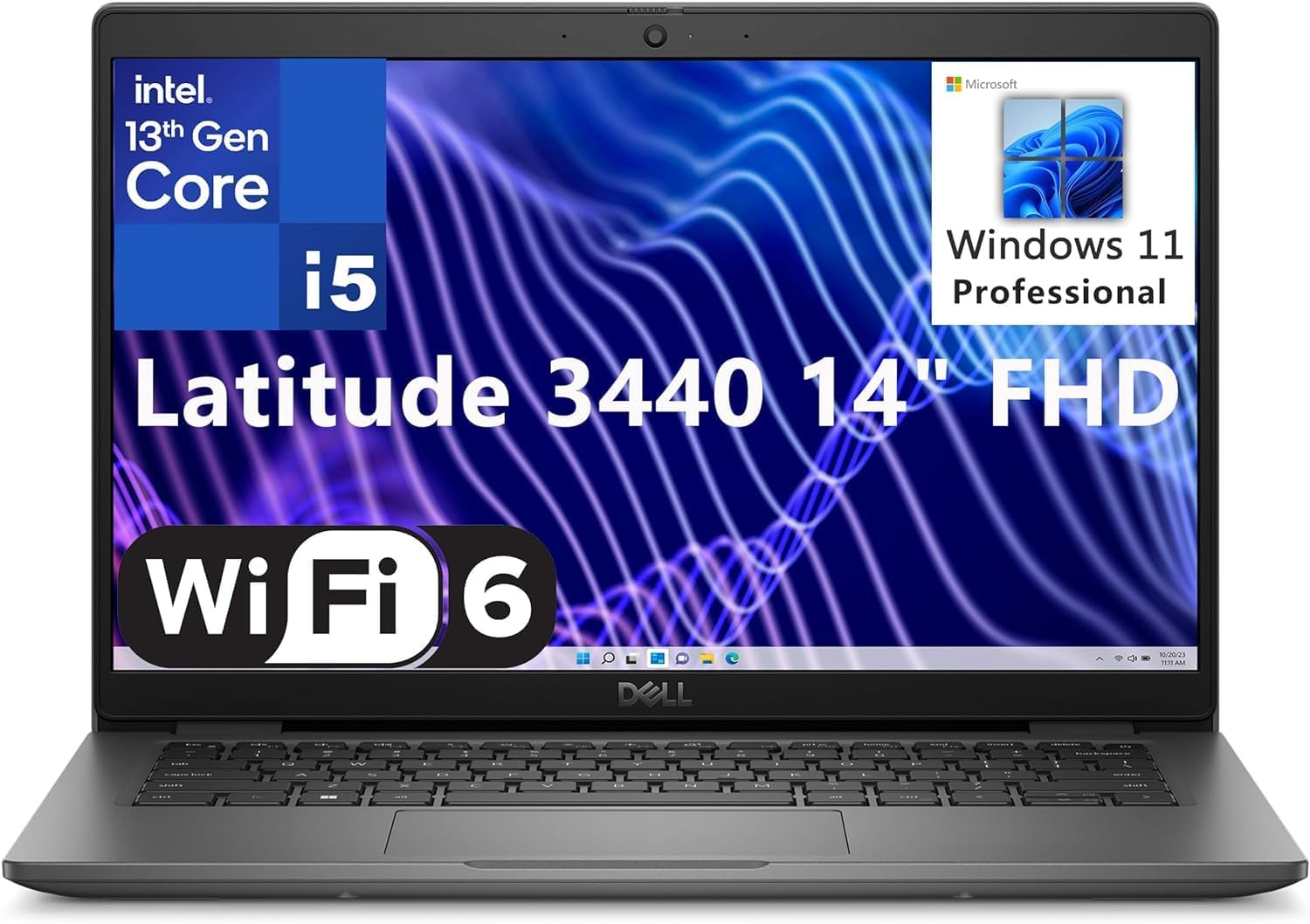 Dell 2023 Latitude 3000 3440 14 FHD Business Laptop Computer, 13th Gen Intel 10-Core i5-1335U (Beat i7-1270P), 16GB RAM, 256GB SSD, WiFi 6, Bluetooth, USB Type-C, Space Gray, Windows 11 Pro · v3