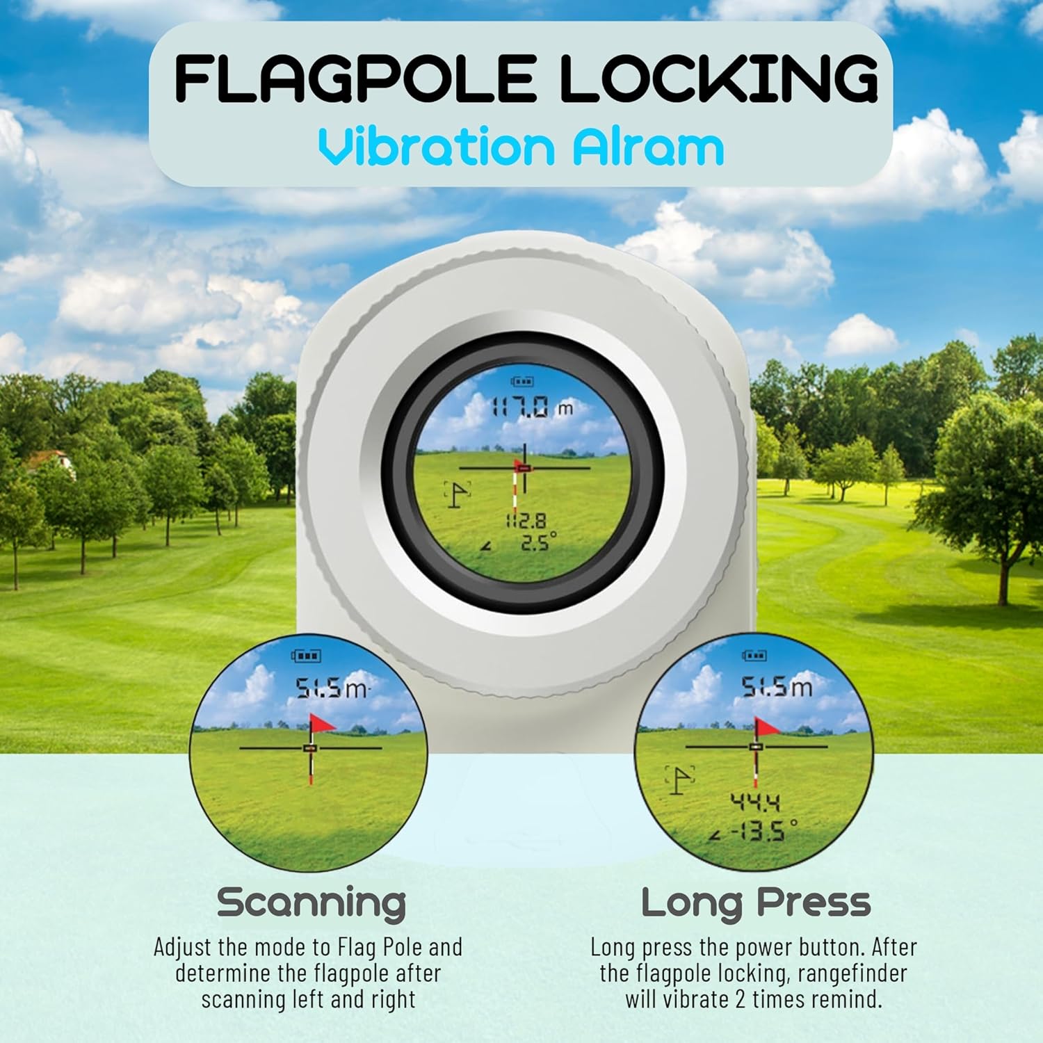 DMD, telemetro da golf dal design unico e ultracompatto Mini Plus con indicatore della modalità di pendenza, obiettivo di classe 1, 6X HD, visualizzazione 1200Y, ricaricabile di tipo C, magnete incorporato, blocco bandiera e allarme a vibrazione