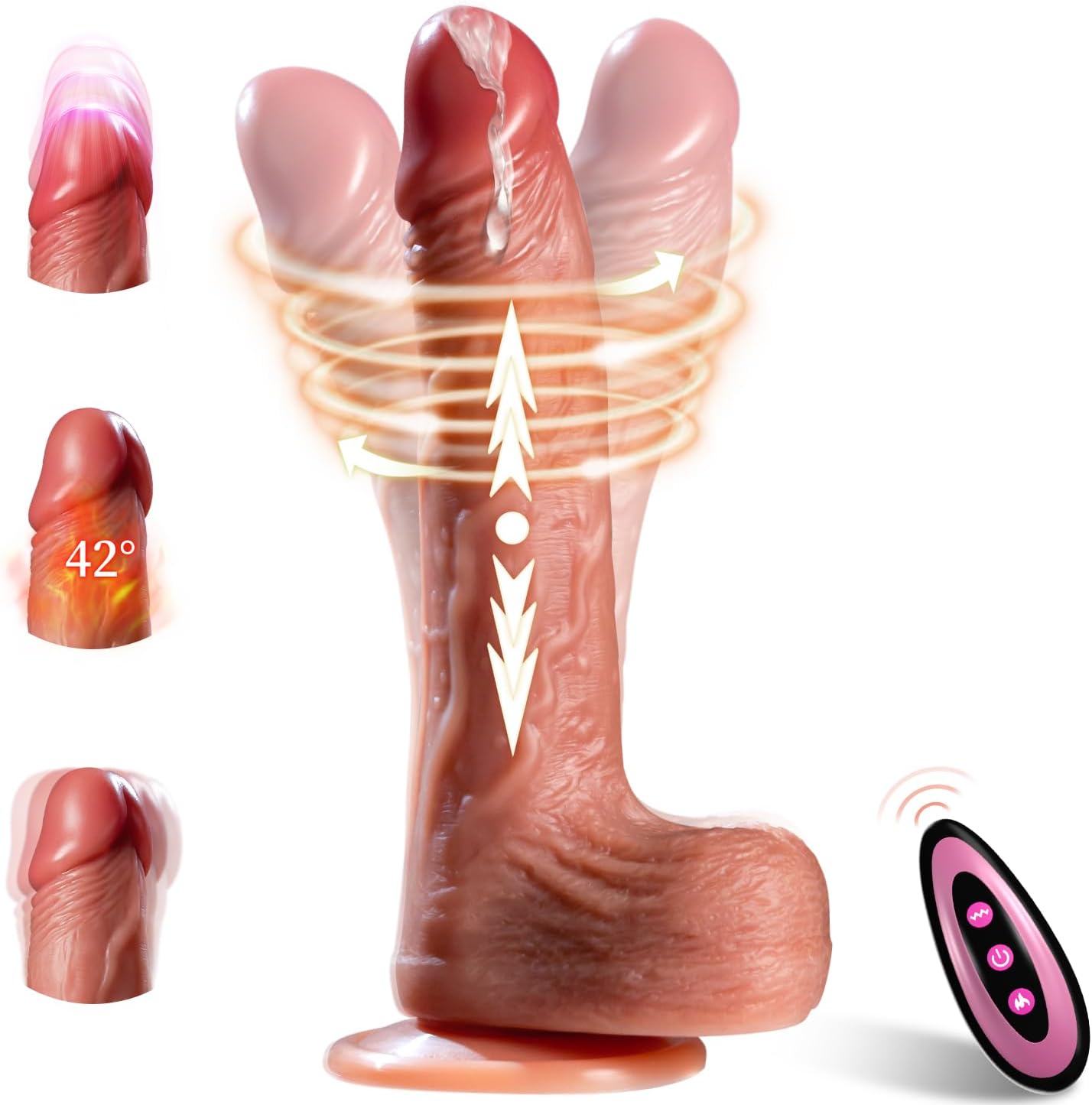 Thrusting Dildo Vibrator Sex Toys for Women Realistic Dildos 6in1 Penis with Suction Cup 9 Vibrations  3 Thrusting Swing, Heating Modes Anal Dildo with Remote Control Couple Adult Sex Toys amp; Games