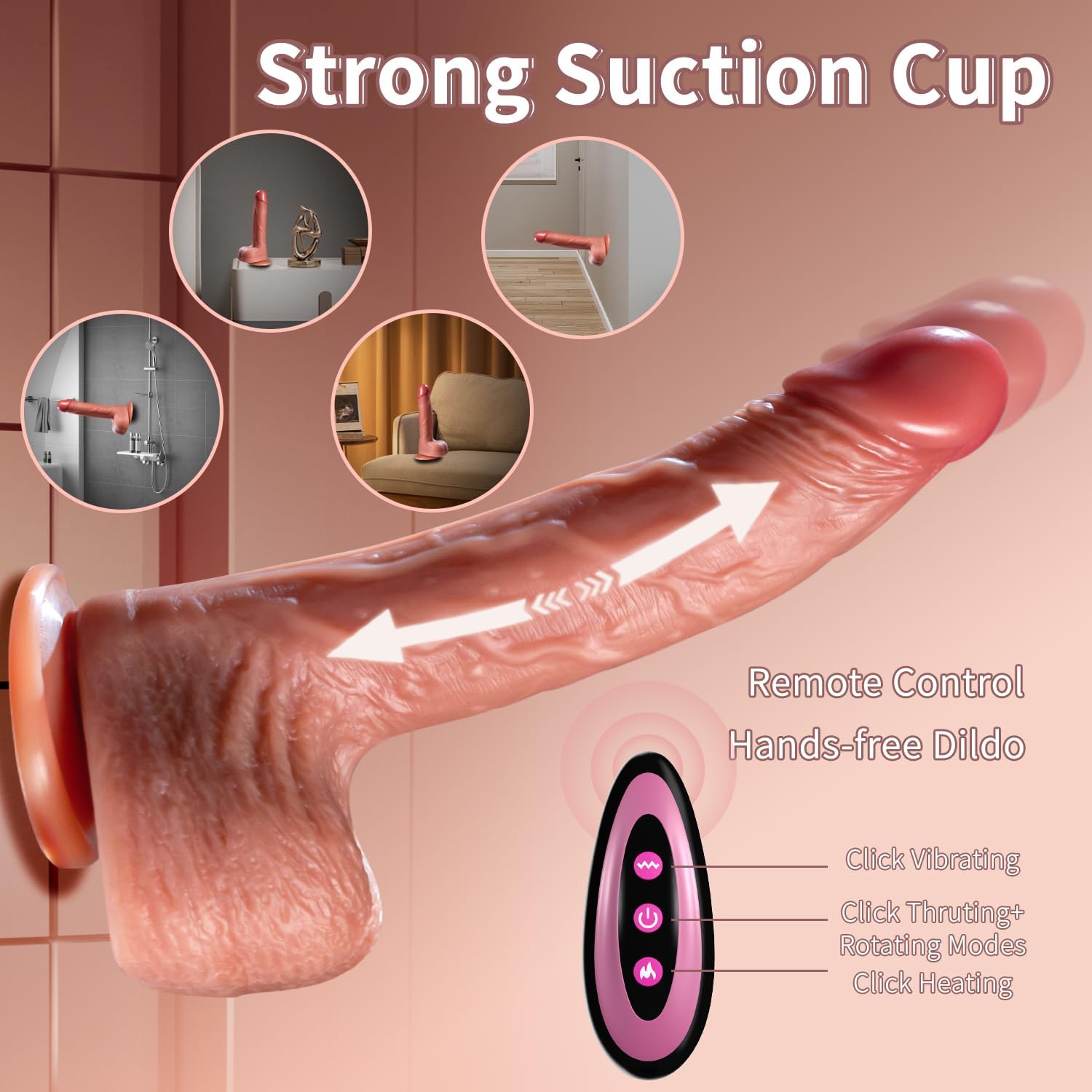Thrusting Dildo Vibrator Sex Toys for Women Realistic Dildos 6in1 Penis with Suction Cup 9 Vibrations  3 Thrusting Swing, Heating Modes Anal Dildo with Remote Control Couple Adult Sex Toys amp; Games · v4