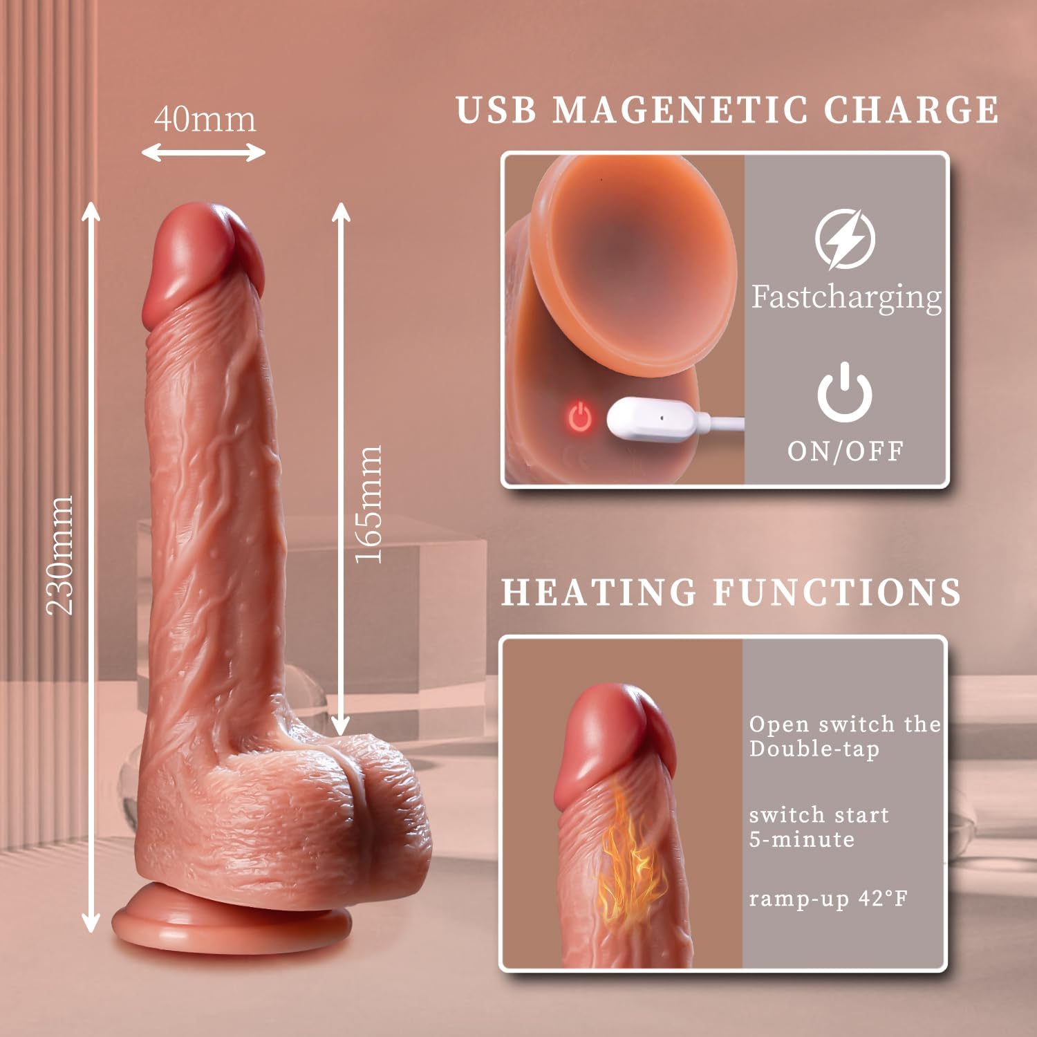Thrusting Dildo Vibrator Sex Toys for Women Realistic Dildos 6in1 Penis with Suction Cup 9 Vibrations  3 Thrusting Swing, Heating Modes Anal Dildo with Remote Control Couple Adult Sex Toys amp; Games · v4