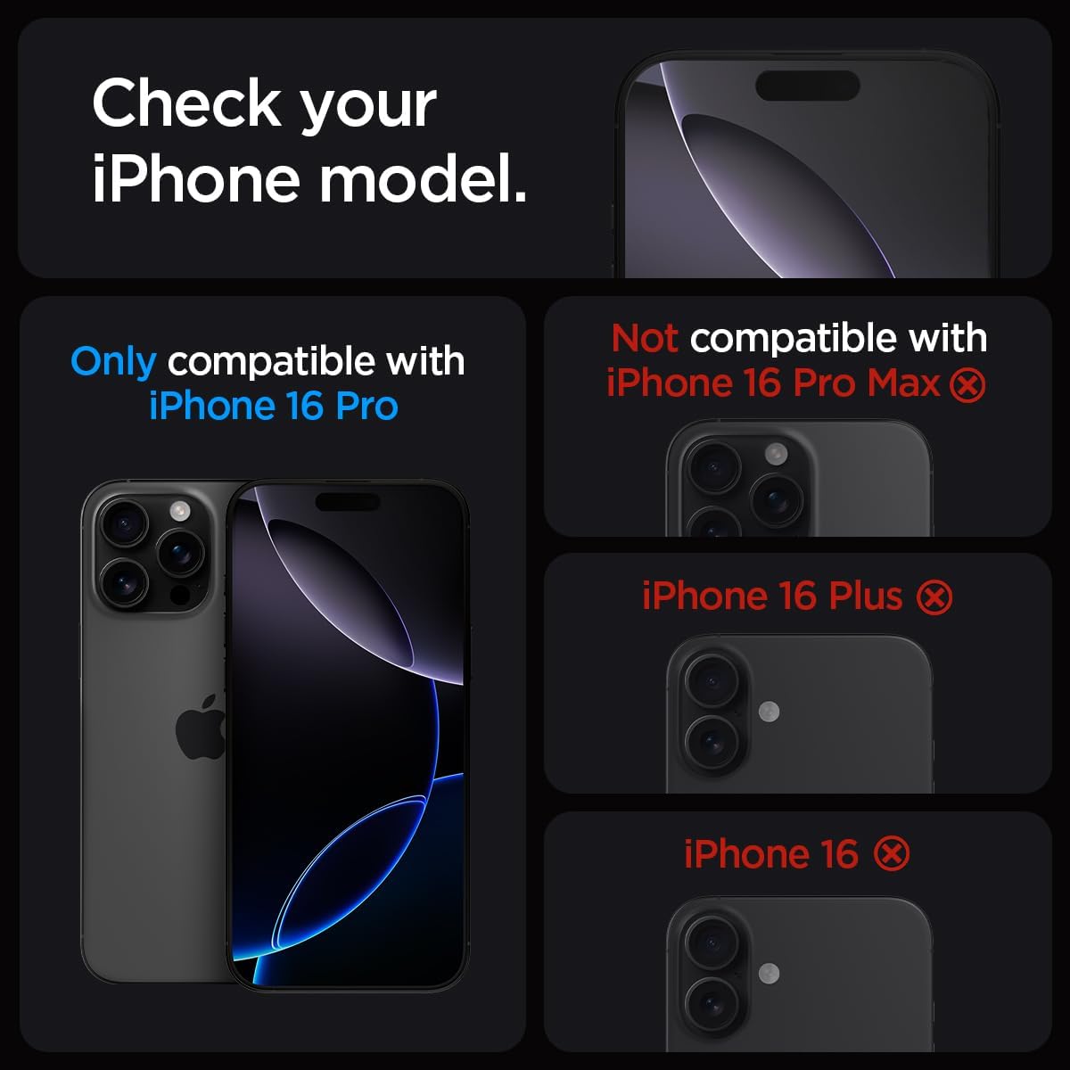 Pelindung Layar Kaca Tempered Spigen [GlasTR EZ FIT - Privasi] Dirancang untuk iPhone 16 Pro [Paket 2]