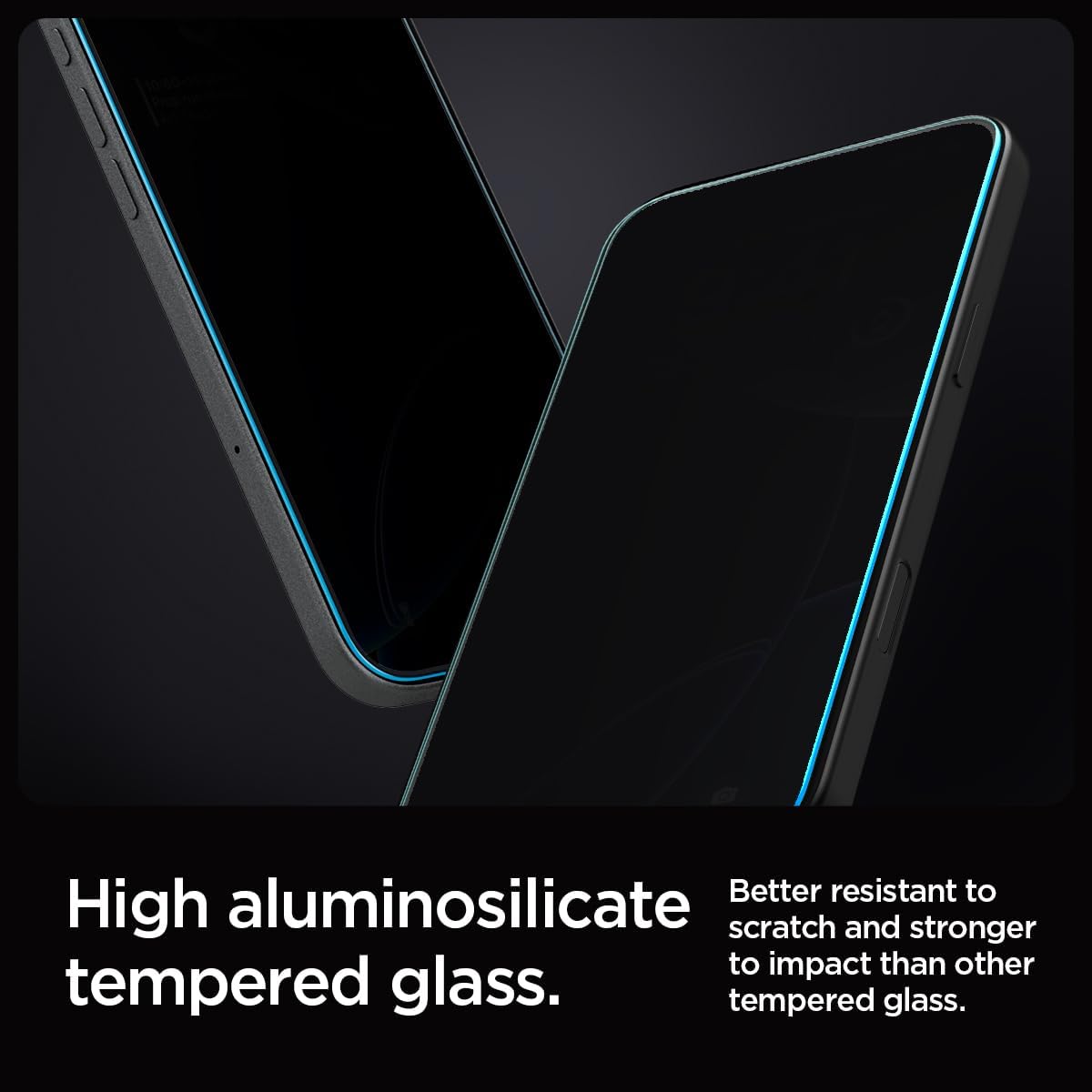 Pelindung Layar Kaca Tempered Spigen [GlasTR EZ FIT - Privasi] Dirancang untuk iPhone 16 Pro [Paket 2]