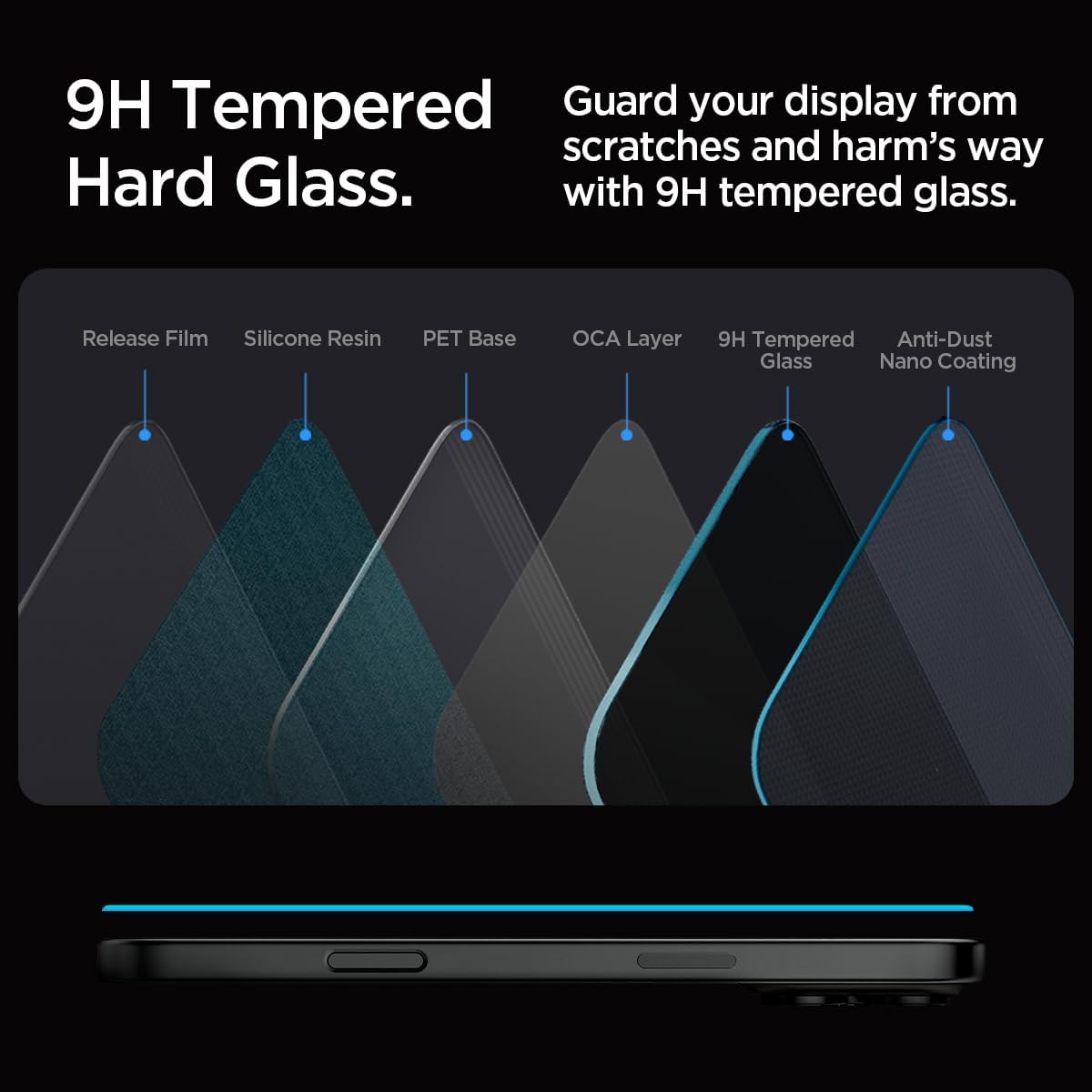Pelindung Layar Kaca Tempered Spigen [GlasTR EZ FIT - Privasi] Dirancang untuk iPhone 16 Pro [Paket 2]