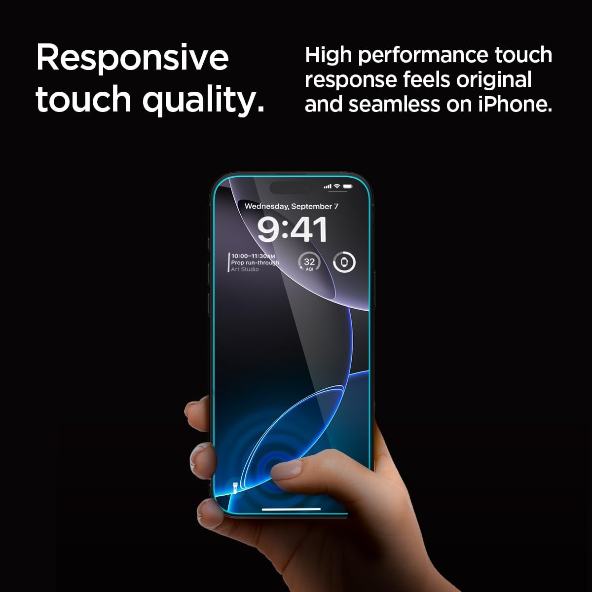 Pelindung Layar Kaca Tempered Spigen [GlasTR EZ FIT - Privasi] Dirancang untuk iPhone 16 Pro [Paket 2]