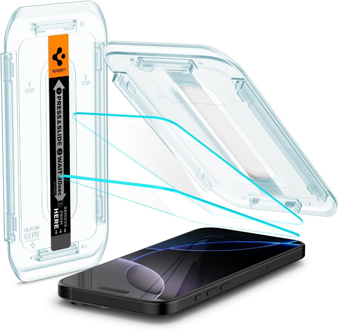 Protecteur d'écran en verre trempé Spigen [GlasTR EZ FIT] conçu pour iPhone 16 Pro [Pack de 2]