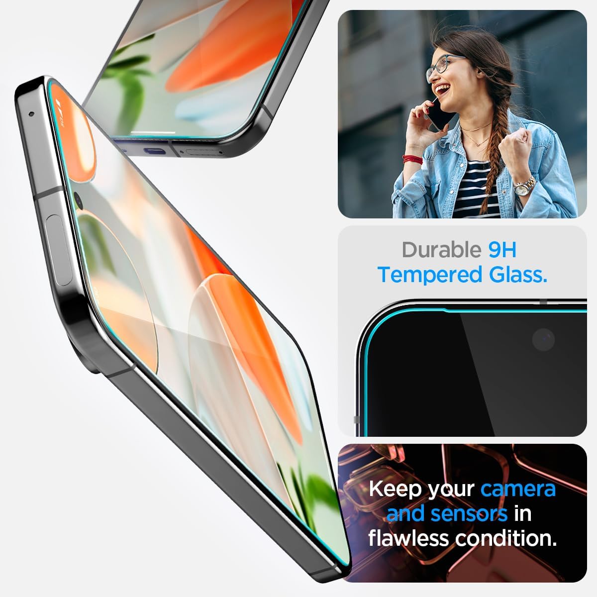 Spigen Tempered Glass Screen Protector [GlasTR EZ FIT] designed for Pixel 9 / Pixel 9 Pro [Case Friendly] - 2 Pack · v2