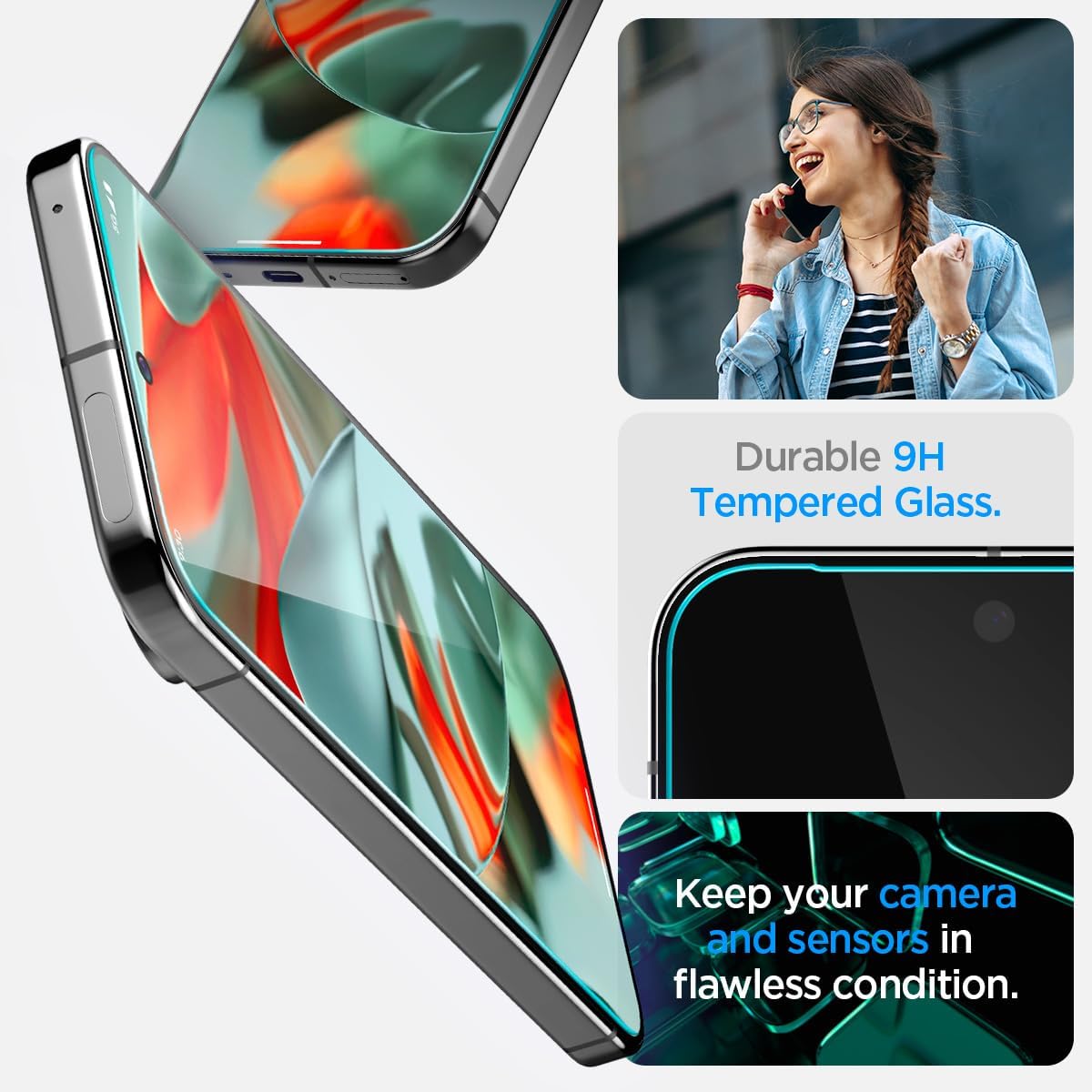 Spigen Displayschutz aus gehärtetem Glas [GlastR EZ FIT], entworfen für Pixel 9 Pro XL [hüllenfreundlich] — 2er-Pack