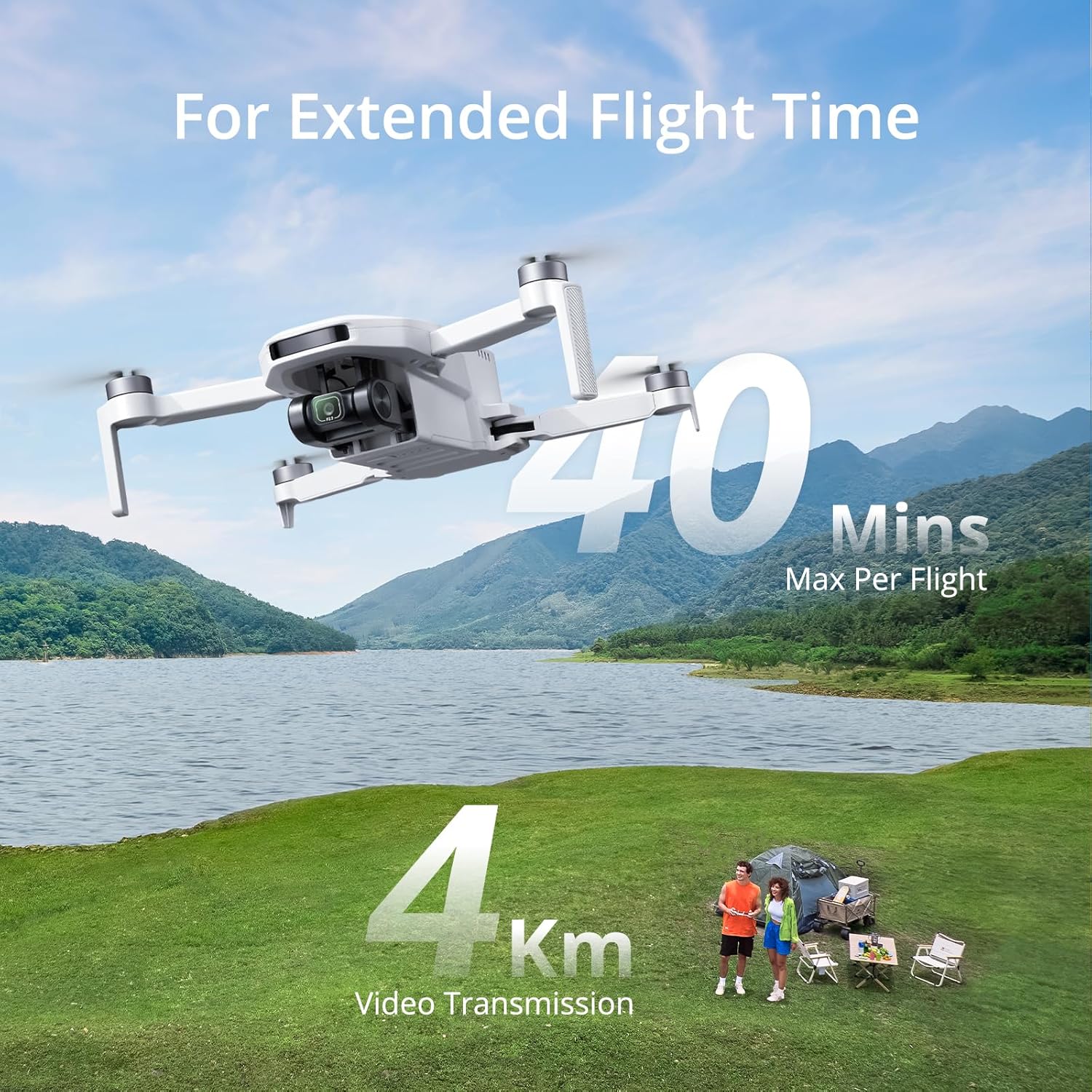 Potensic ATOM LT GPS Drone Under 249g, 40 Mins Long Flight, EIS 2.5K Camera, 4KM FPV Transmission, Brushless Motor, Precise Auto Return, SurgeFly, Entry Level Foldable Drone for Adults Beginner, White · v4