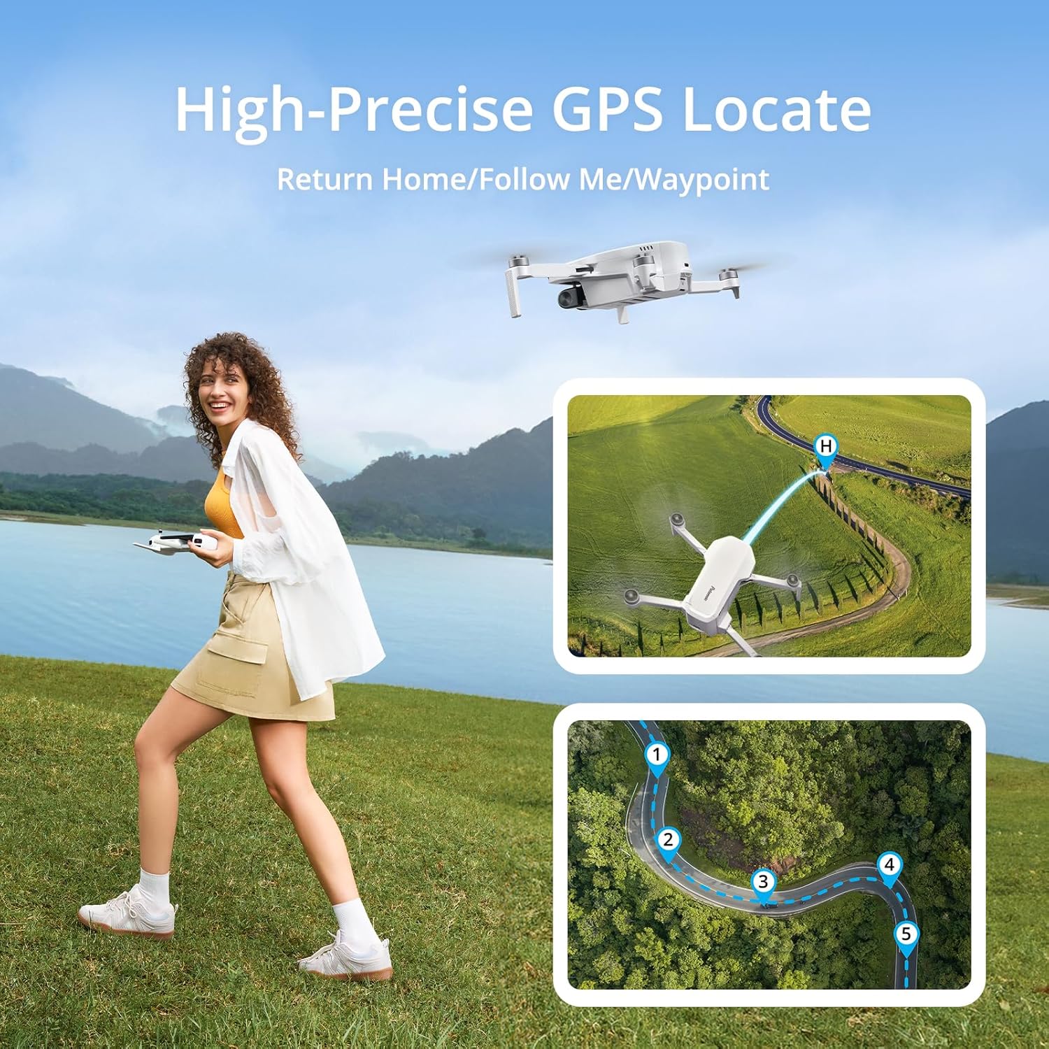 Potensic ATOM LT GPS Drone Under 249g, 40 Mins Long Flight, EIS 2.5K Camera, 4KM FPV Transmission, Brushless Motor, Precise Auto Return, SurgeFly, Entry Level Foldable Drone for Adults Beginner, White · v4