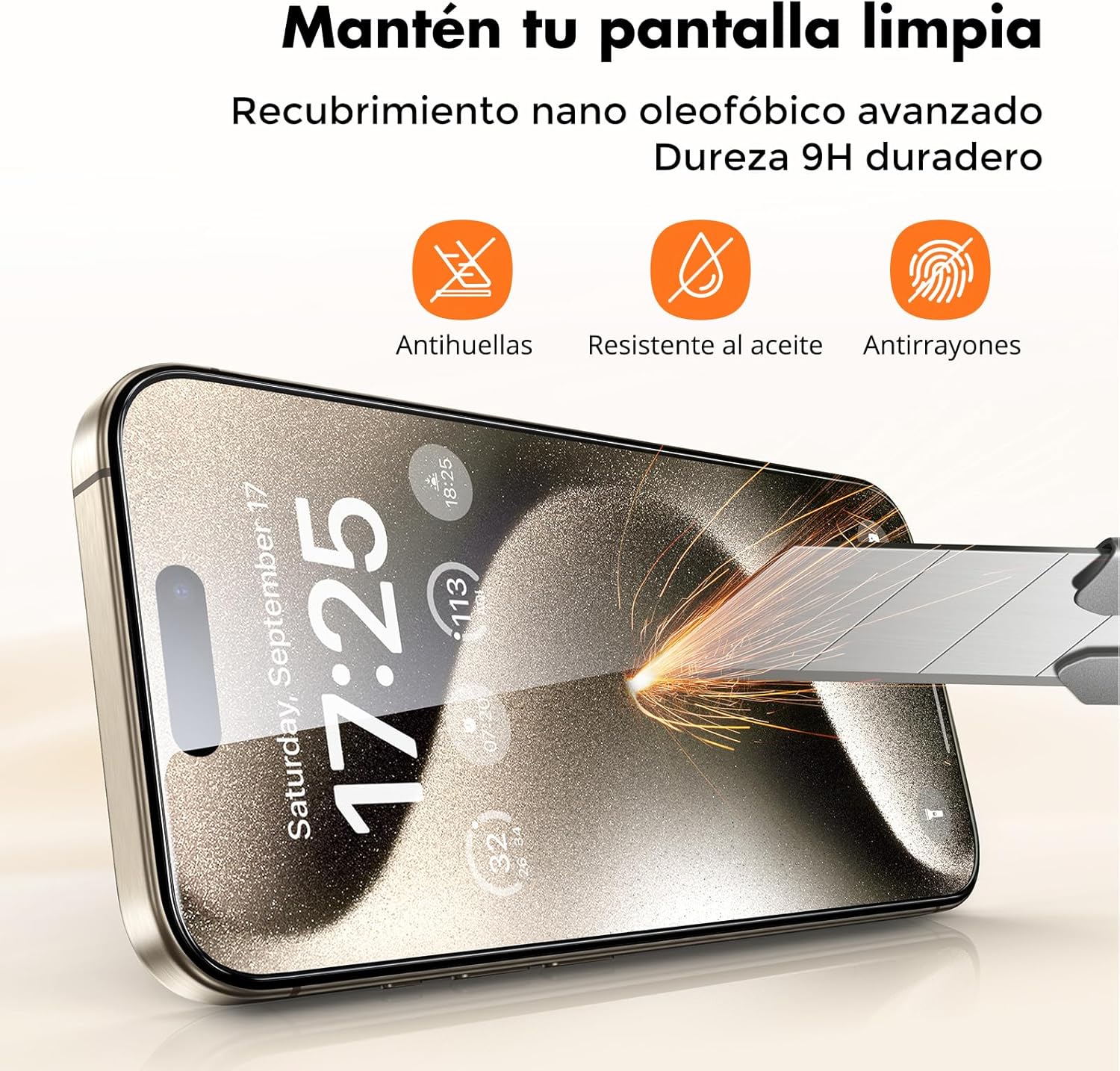 UNBREAKcable Tempered Glass Screen Protector for iPhone 15 Pro [Easy Installation Frame] [9H Hardness] [99.99% HD Clear][Bubble Free] for Apple 6.1” -2-Pack