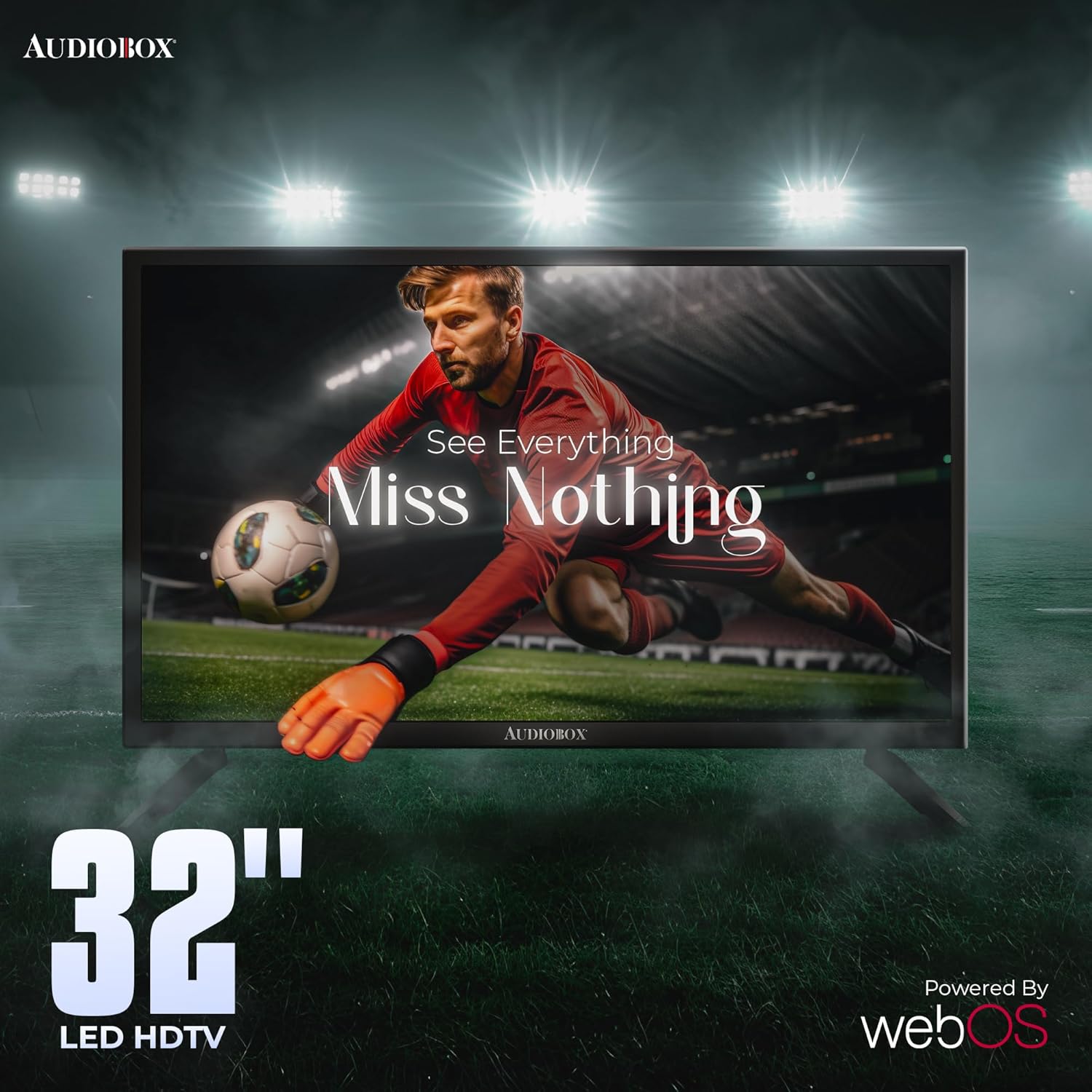 Audiobox 32-Inch Smart TV with Built-in DVD Player, Bluetooth Remote Control, HD LED, 12V AC/DC Compatible - Perfect for RVs, Movies, Gaming, Travel Home Entertainment, HDMI amp; USB Ports · v3