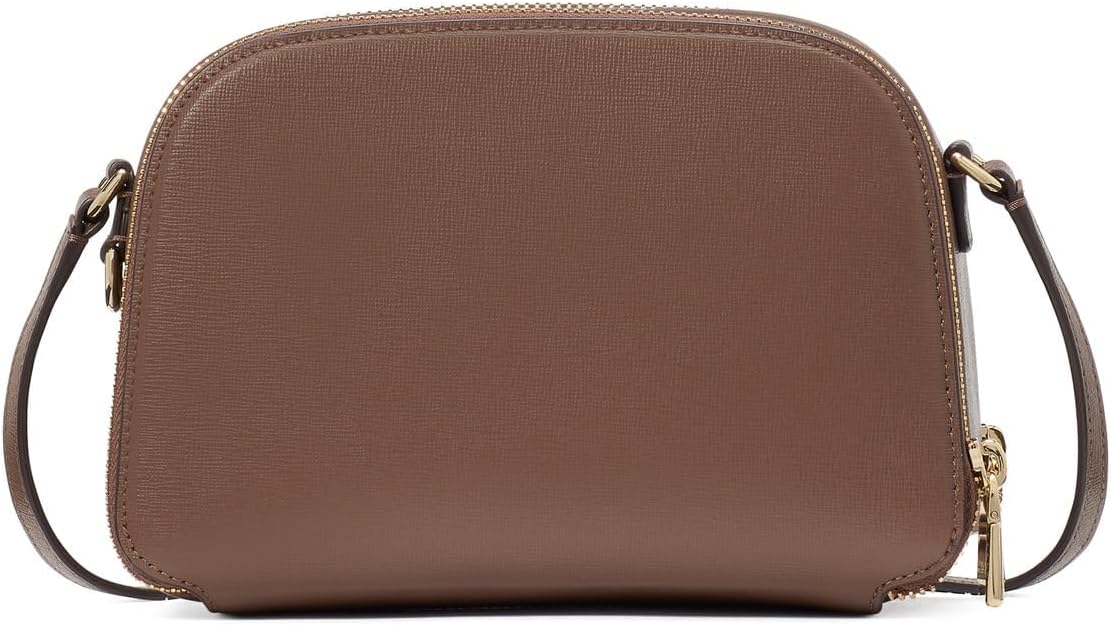 Kate Spade New York กระเป๋าสะพายข้างทรงโดมซิปคู่หนัง Saffiano สำหรับผู้หญิงจาก Devin
