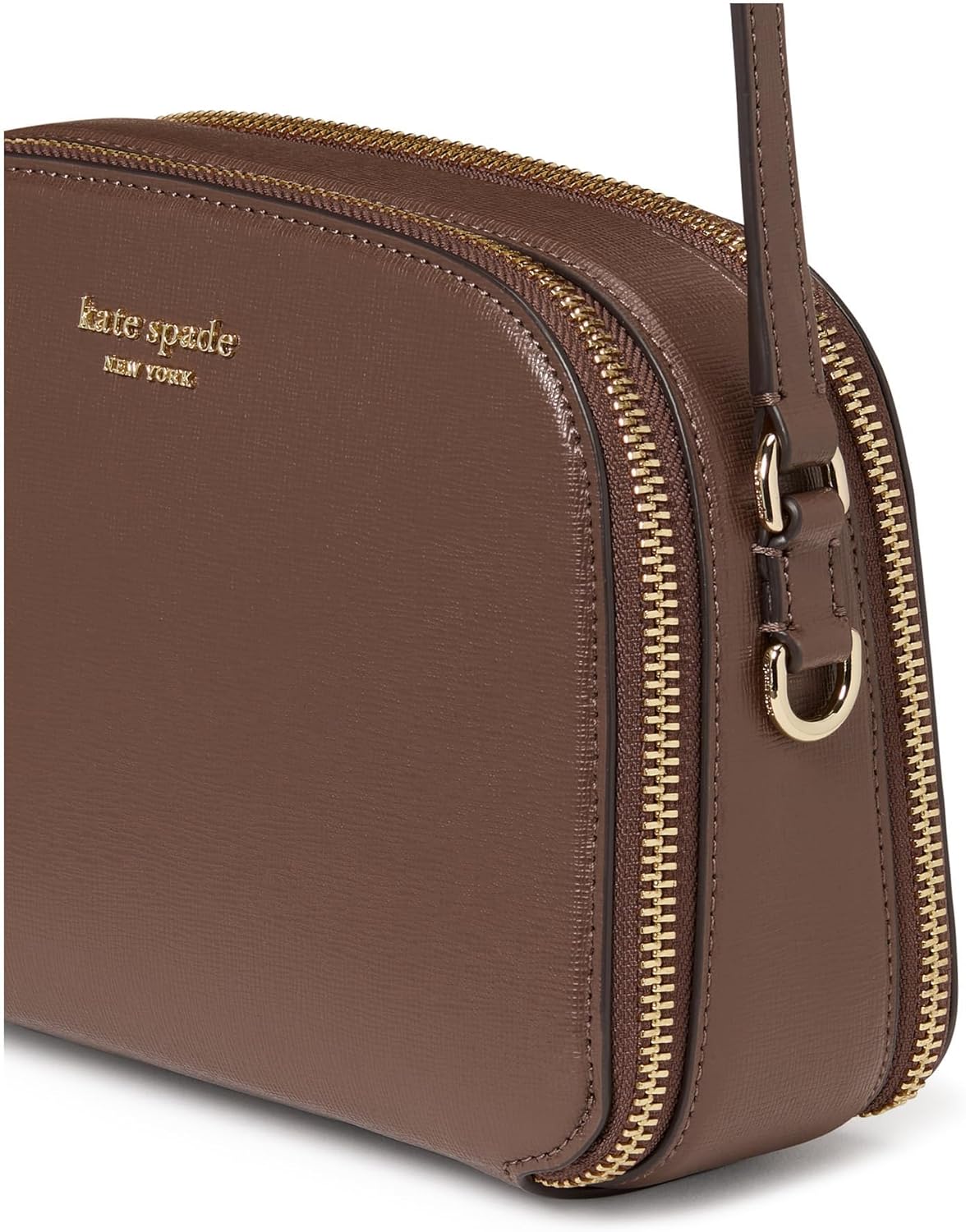 Kate Spade New York กระเป๋าสะพายข้างทรงโดมซิปคู่หนัง Saffiano สำหรับผู้หญิงจาก Devin