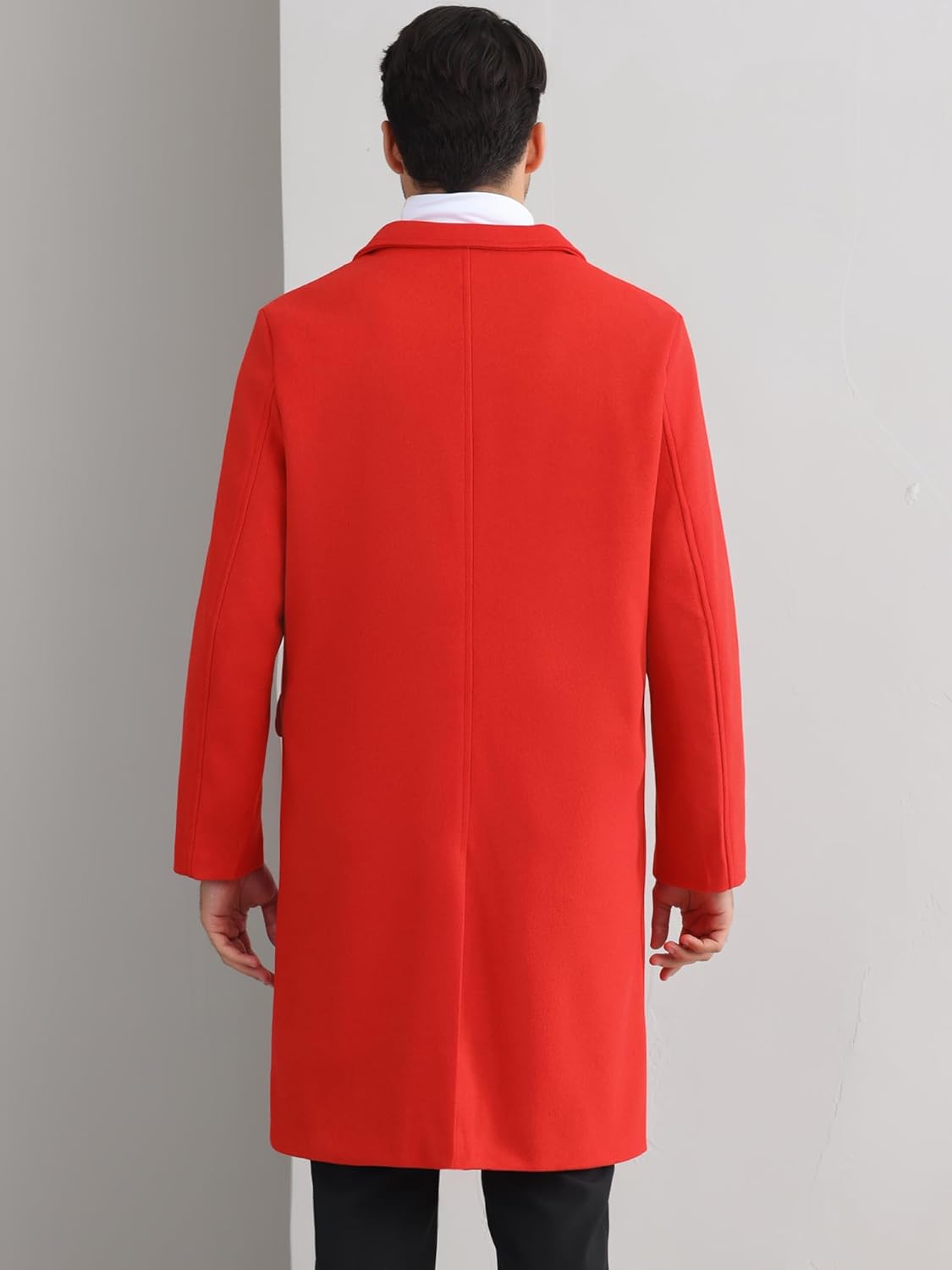 Lars Amadeus Overcoat for Mens Double Breasted Notched Collar Warm Winter Business Long Trench Coat with Pockets · v3