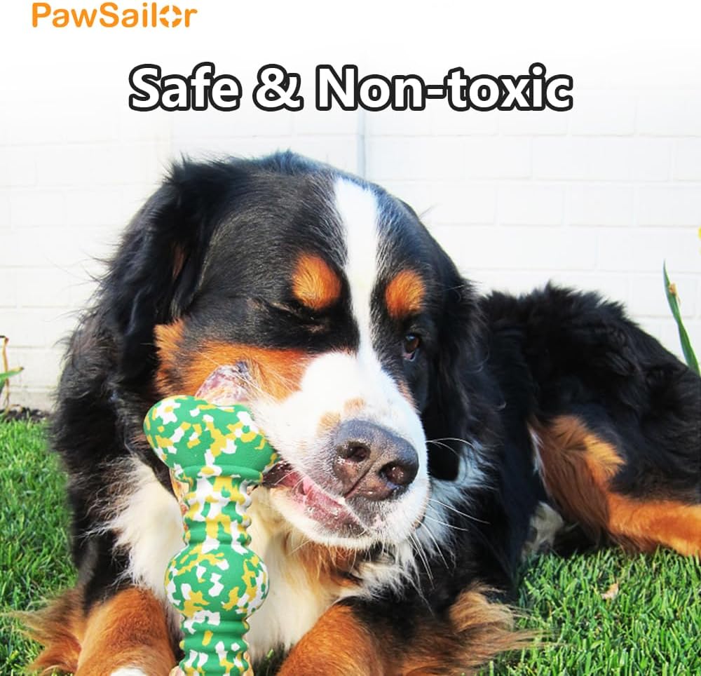 Jouets à mâcher indestructibles pour chiens agressifs, en fibre de bambou de qualité alimentaire, jouets à mâcher dégradables pour chiots, pour chiens de taille moyenne à grande, verts L