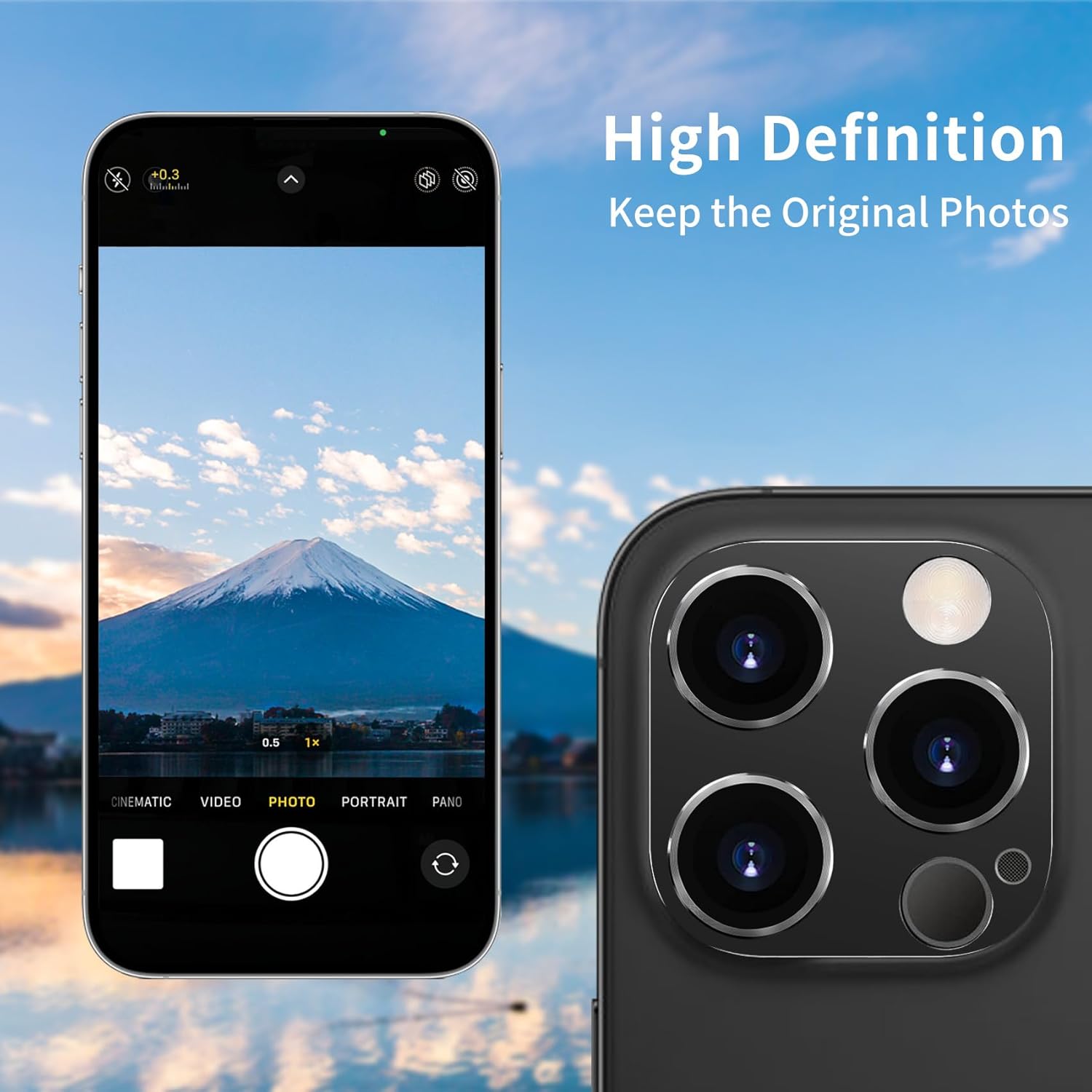 واقي عدسة الكاميرا متوافق مع iPhone 16 Pro و16 Pro Max، واقي شاشة معدني مقاوم للخدش ومضاد للصدمات وواقي عدسة الكاميرا بالكامل، رمادي تيتانيوم