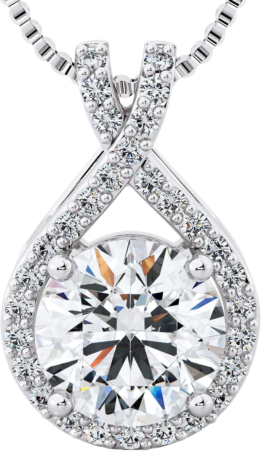TwineCo Infinity Moissanite Pendant Necklace Gift for Women