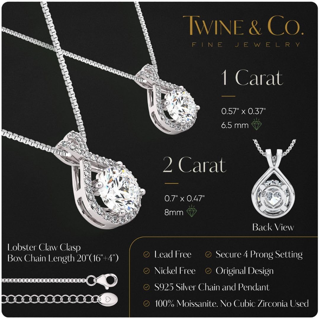 TwineCo Infinity Moissanite Pendant Necklace Gift for Women · v4