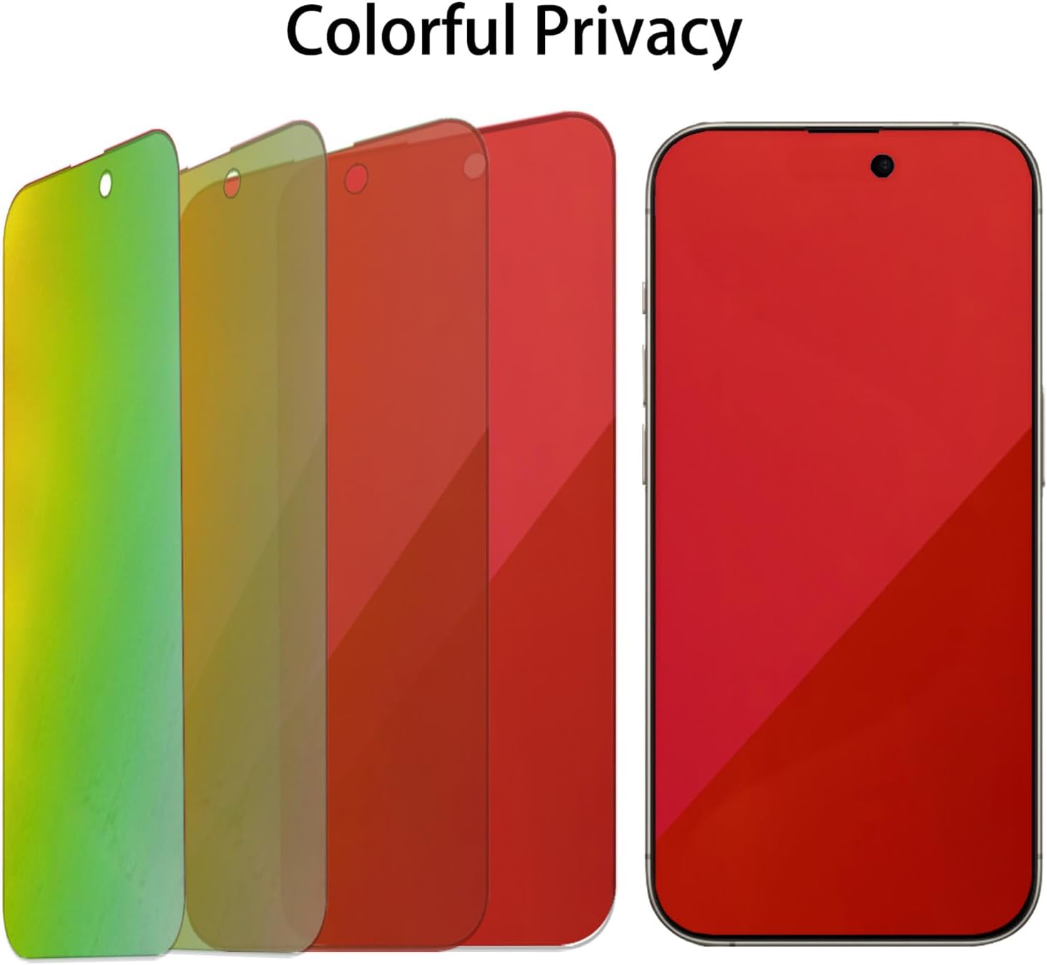 Lot de 2 films de protection d'écran anti-espions en verre trempé anti-bleu pour iPhone 13 Pro/iPhone 13/ iPhone 14, dégradé de couleurs, 6,1 pouces