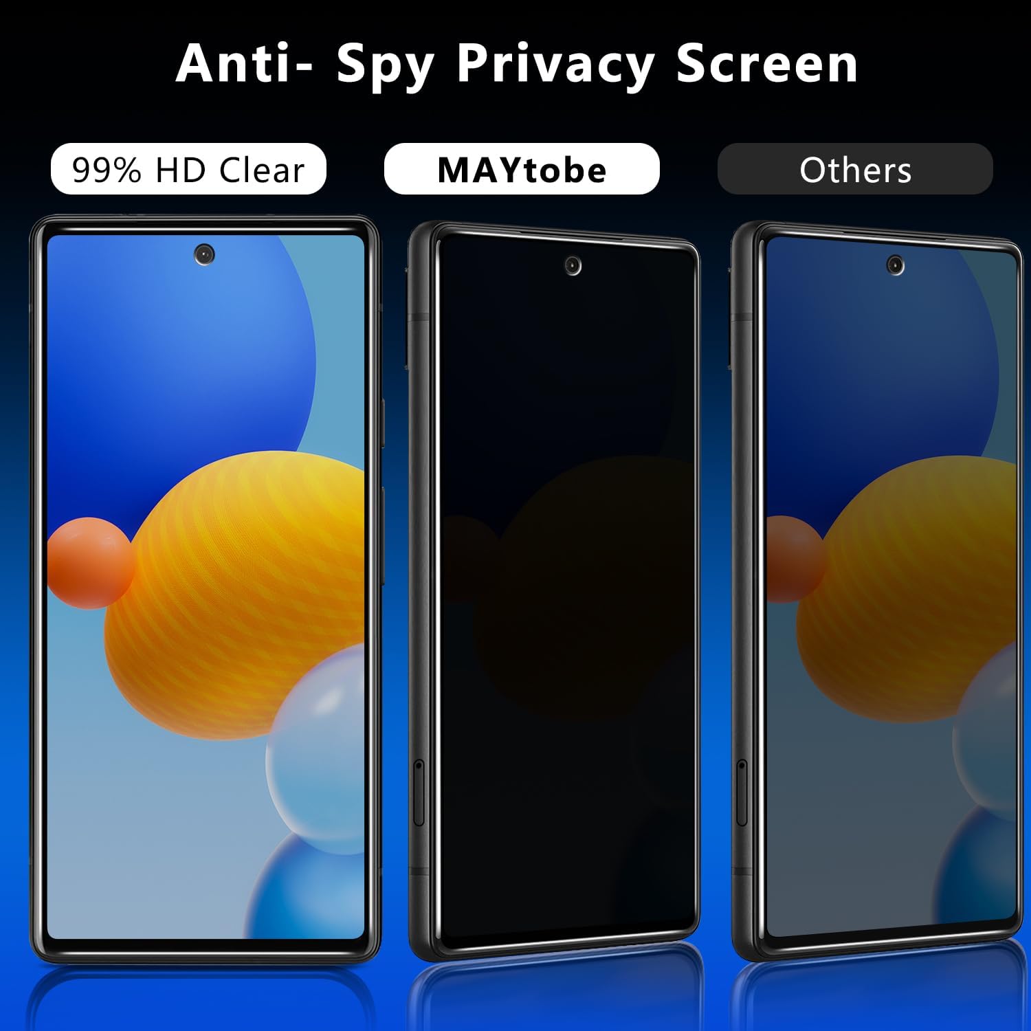 MAYtobe [2 Pack Privacy Screen Protector For Google Pixel 6A Tempered Glass, 9H Hardness, Anti Scratch, Anti Spy, Case Friendly, Easy to Install