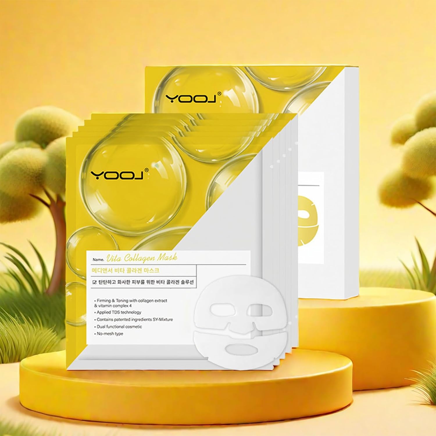 Vitamins Collagen Face Mask, Deep Collagen Overnight Mask, Korean Collagen Mask Firming and Hydration, Bio-Collagen Real Deep Mask Enhanced Skin Elasticity, Hydrating Korean Skin Care, 5-Pack · v3