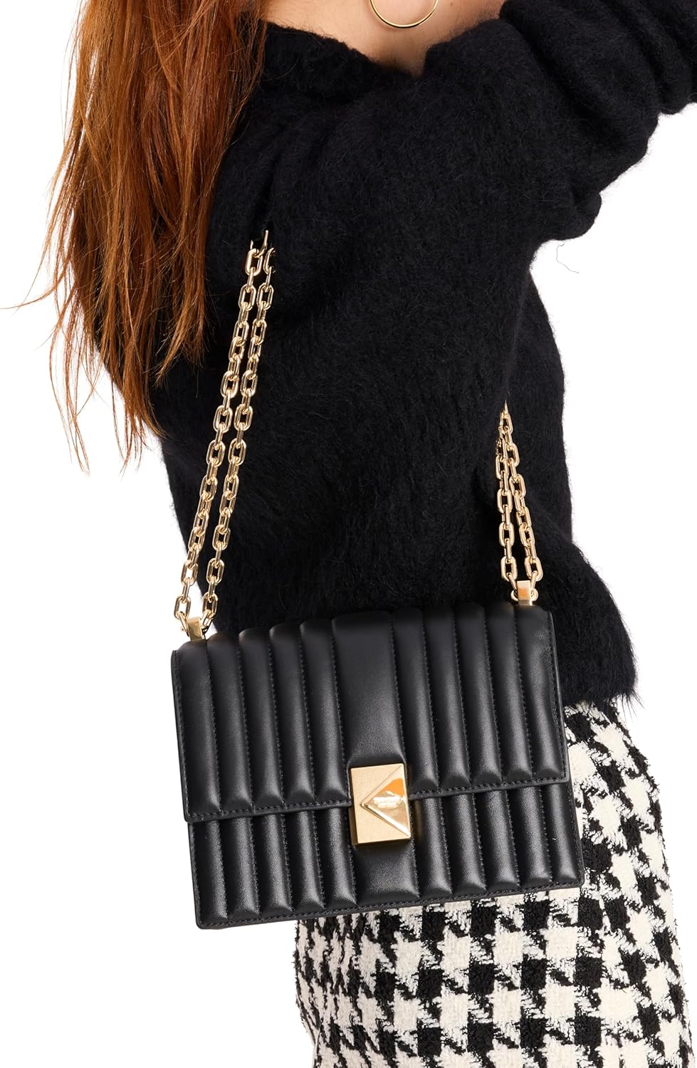 kate spade new york Womens Deco Quilted Leather Chain Shoulder · v2