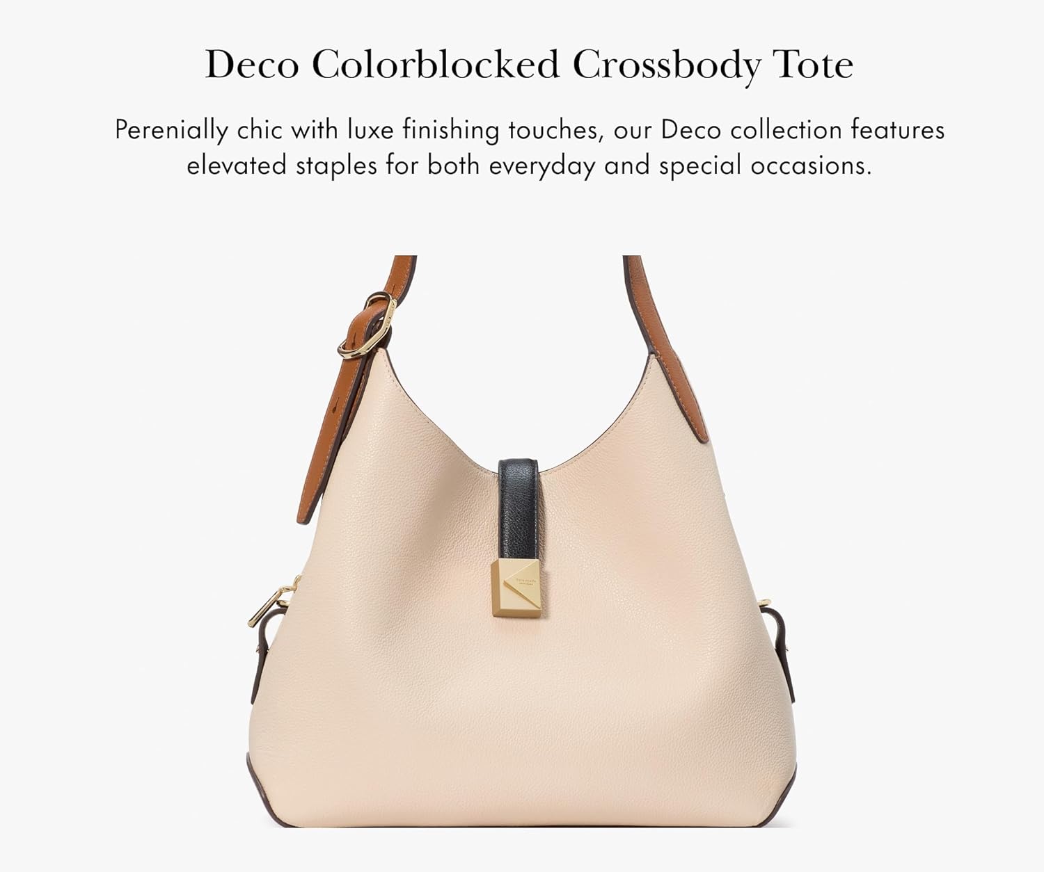 kate spade new york Womens Deco Colorblocked Pebbled Leather Medium Crossbody Tote · v3