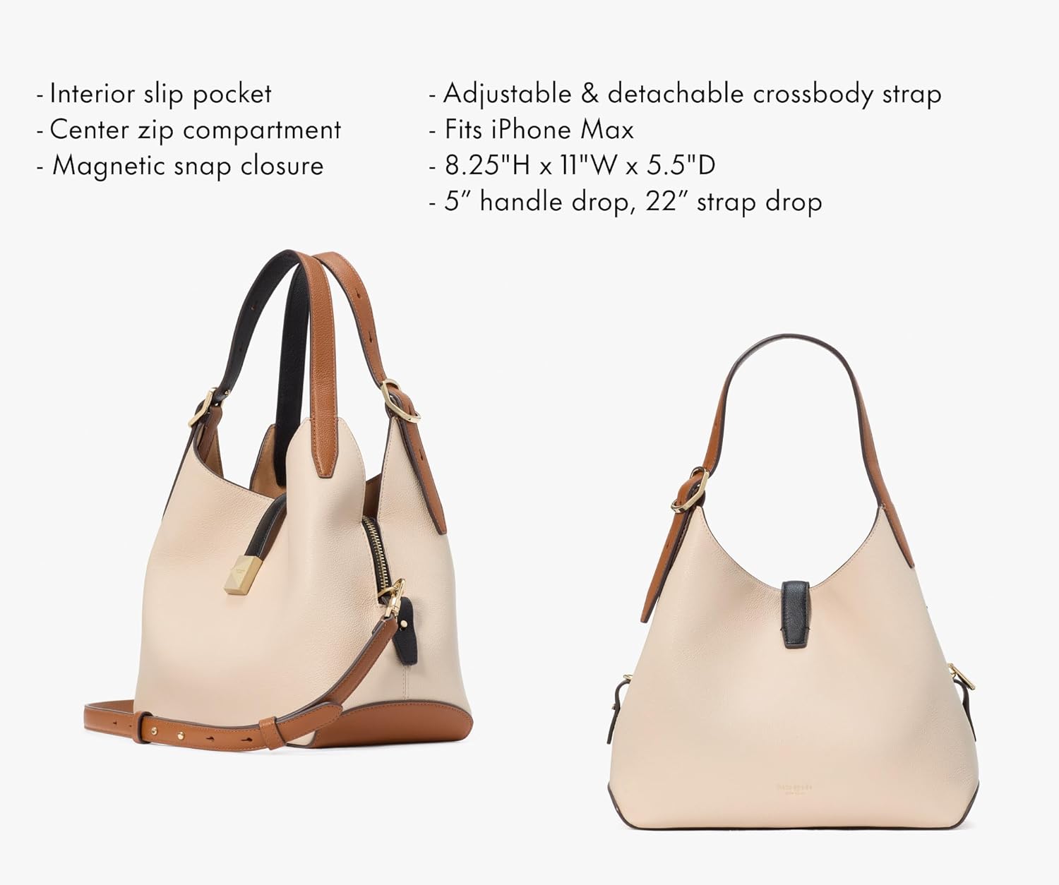 kate spade new york Womens Deco Colorblocked Pebbled Leather Medium Crossbody Tote · v3