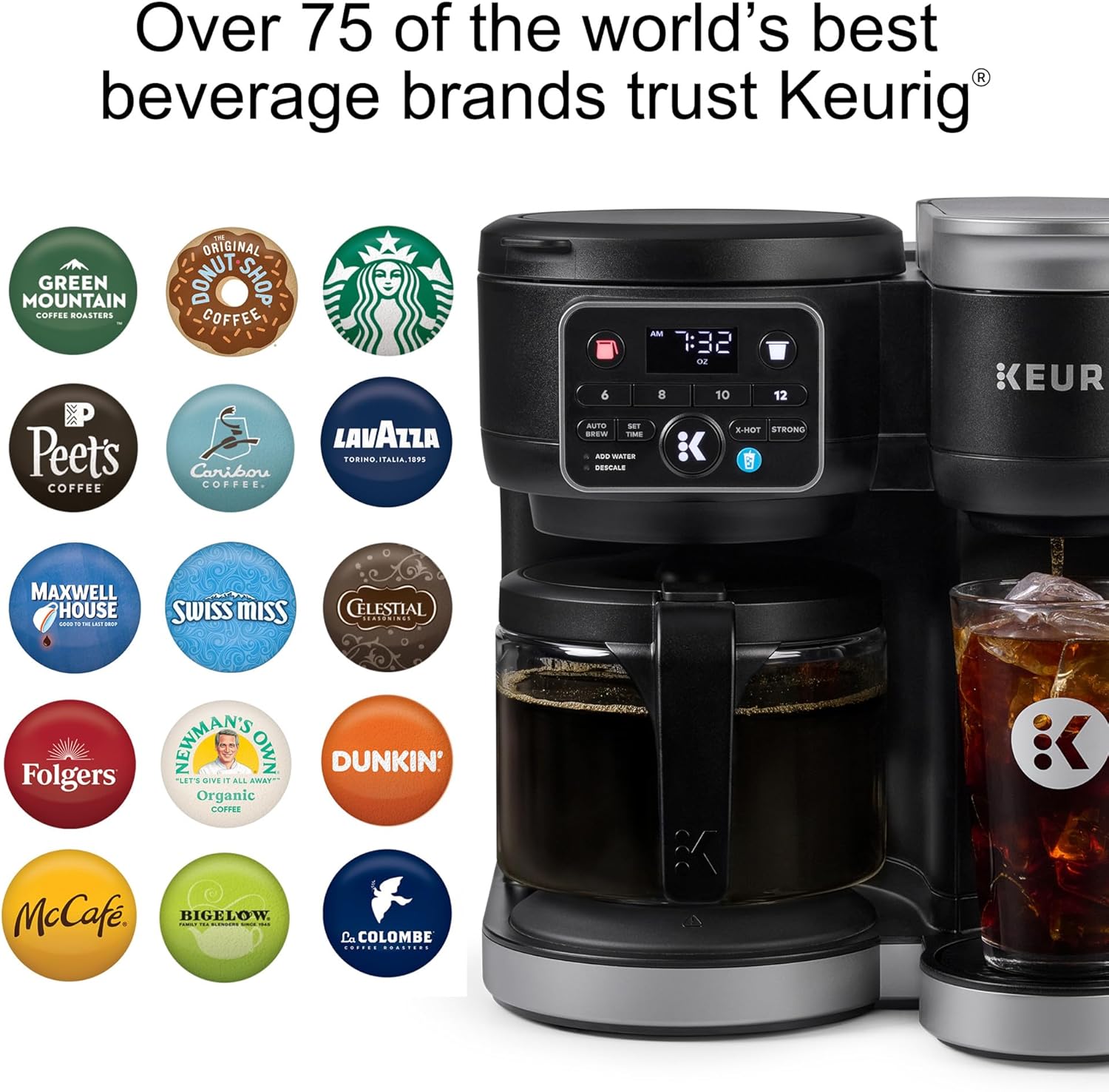 Keurig K-Duo Hot  Iced Single Serve amp; Carafe Coffee Maker, MultiStream Technology, 72oz Reservoir (Gen 2) · v2